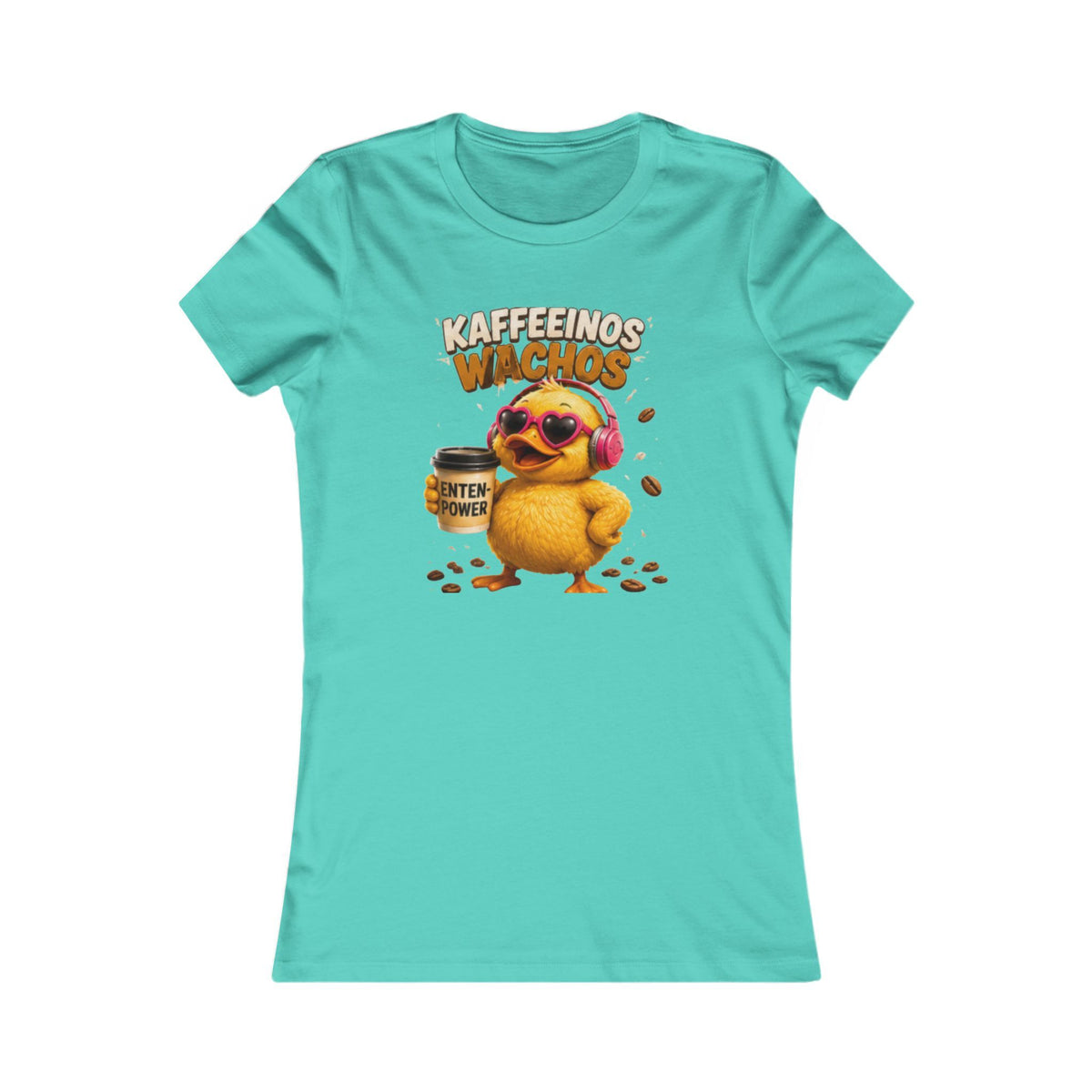 Kaffeerinos Wachos Damen T-Shirt | Lustige Kaffee-Ente | Kaffee Shirt für Frauen | QuackWerk