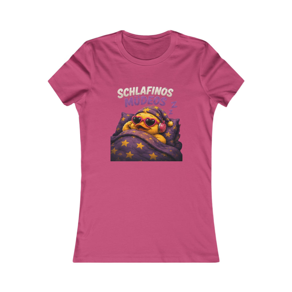 Schlafinos Müdeos Damen T-Shirt | Lustiges Enten Schlafshirt | Müde Ente | QuackWerk Shirt