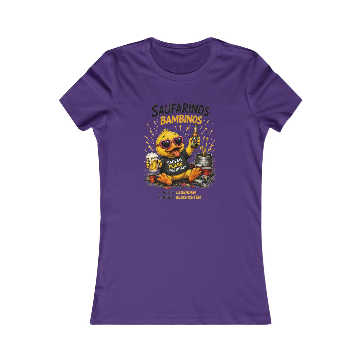 Saufarinos Bambinos Damen T-Shirt | Lustige Party-Ente | Festival & Feier Shirt | QuackWerk