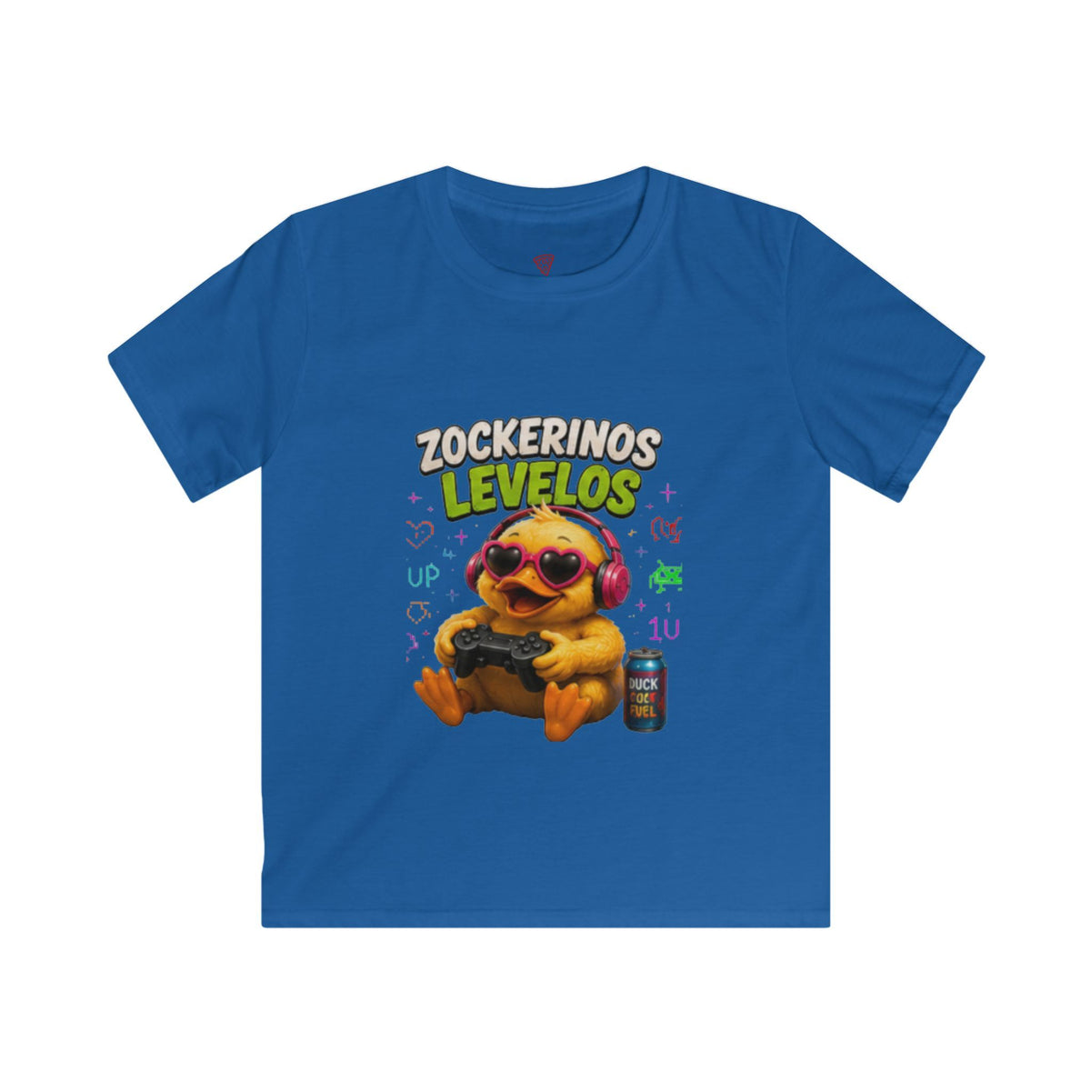 Zockerinos Levelos Kinder T-Shirt | Lustige Gamer-Ente | Gaming Shirt für Kinder | QuackWerk