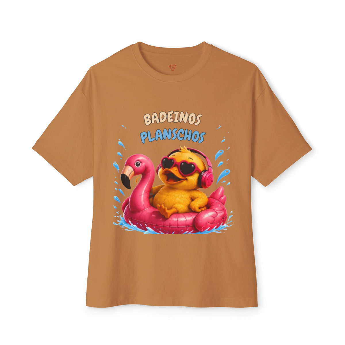 Badeinos Flamingos Oversized T-Shirt | Lustige Ente im Flamingo-Schwimmring | Sommer Shirt | QuackWerk