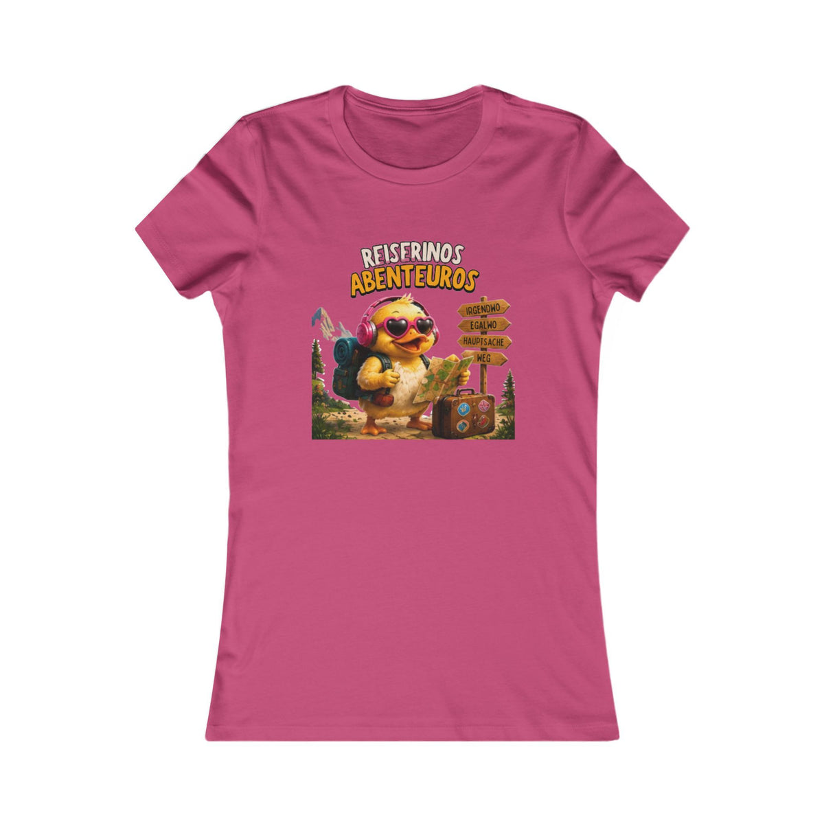 Wanderinos Montanos Damen T-Shirt | Lustige Wander-Ente | Berg & Outdoor Shirt | QuackWerk