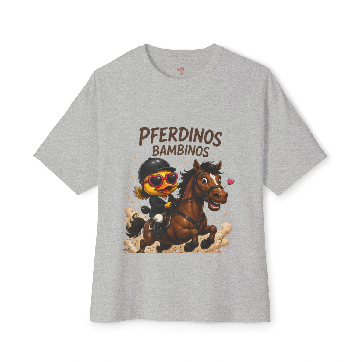 Pferdinos Bambinos Oversized T-Shirt | Lustige Reiter-Ente | Pferde & Reit Shirt | QuackWerk