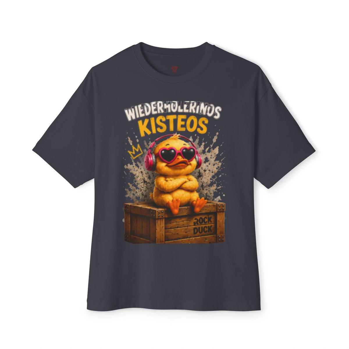 Versteckinos Kistenos Oversized T-Shirt | Lustige Ente in der Kiste | Witziges Enten-Shirt | QuackWerk