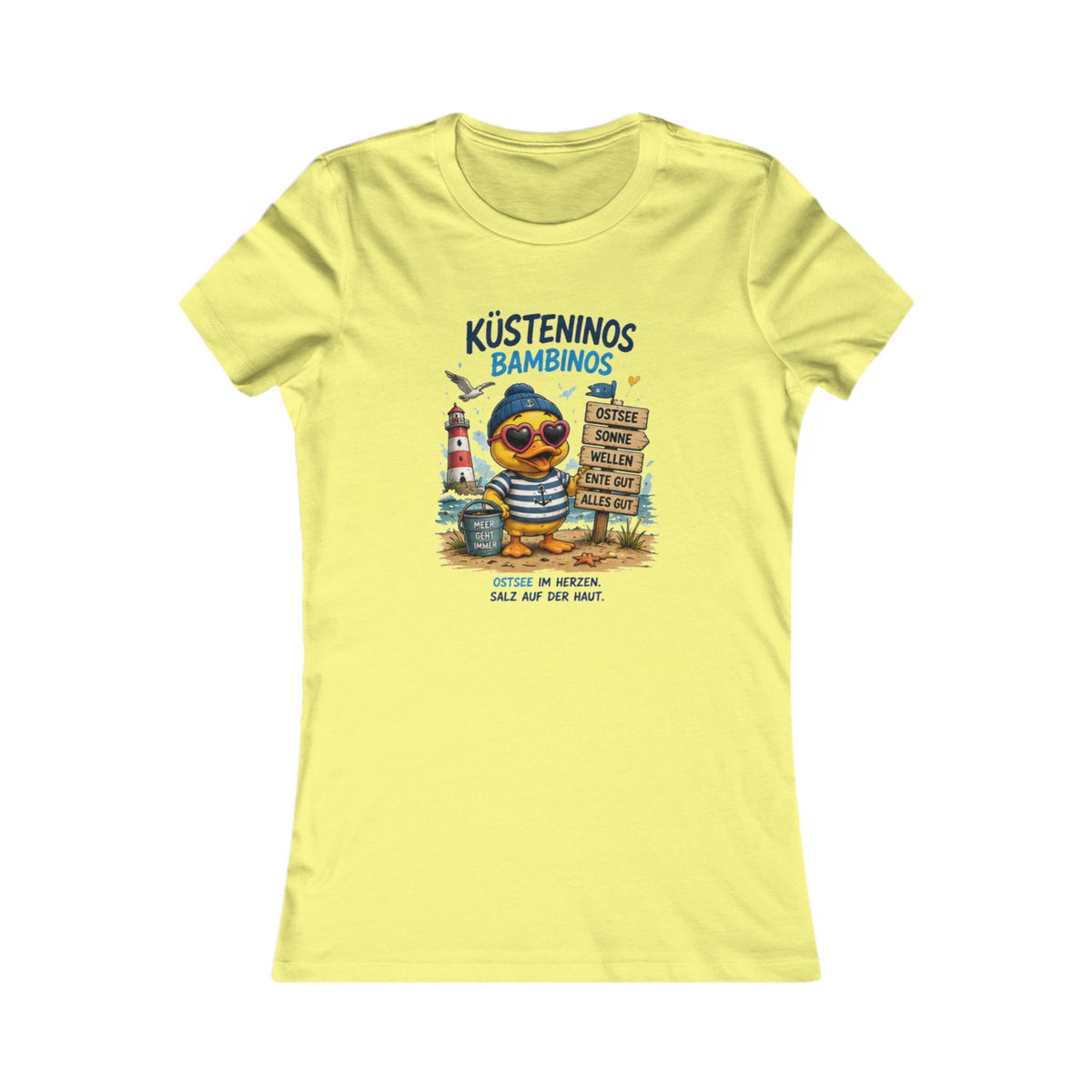 Küsteninos Bambinos Damen T-Shirt | Lustige Küsten-Ente | Maritimes QuackWerk Shirt