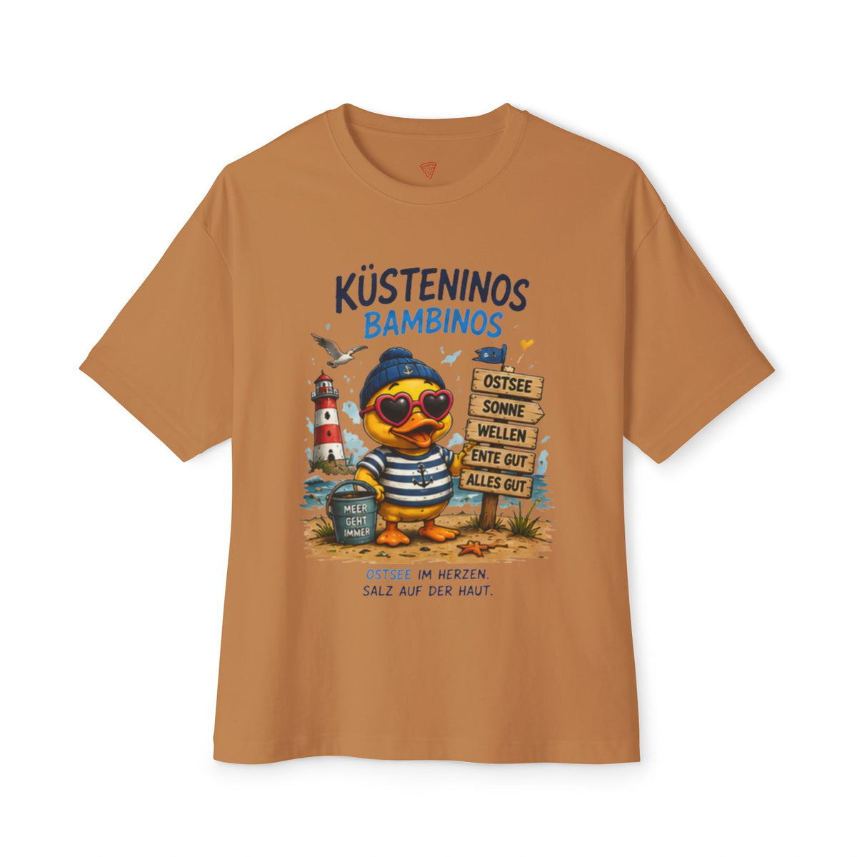 Küsteninos Bambinos Oversized T-Shirt | Maritime Ente | Ostsee & Küsten Shirt | QuackWerk