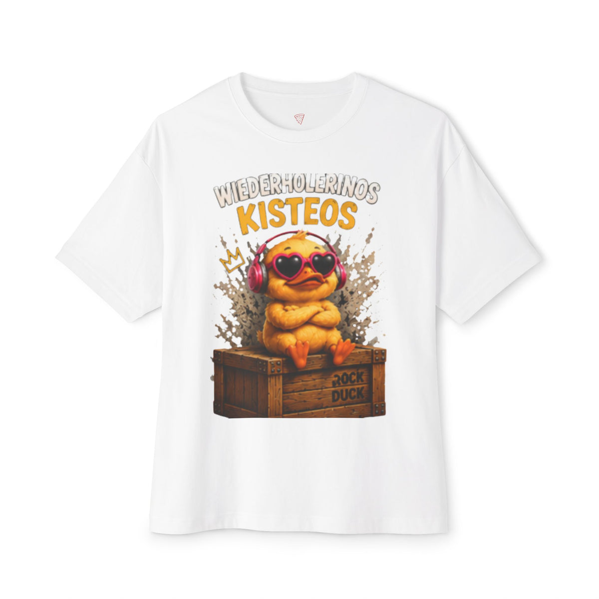 Versteckinos Kistenos Oversized T-Shirt | Lustige Ente in der Kiste | Witziges Enten-Shirt | QuackWerk