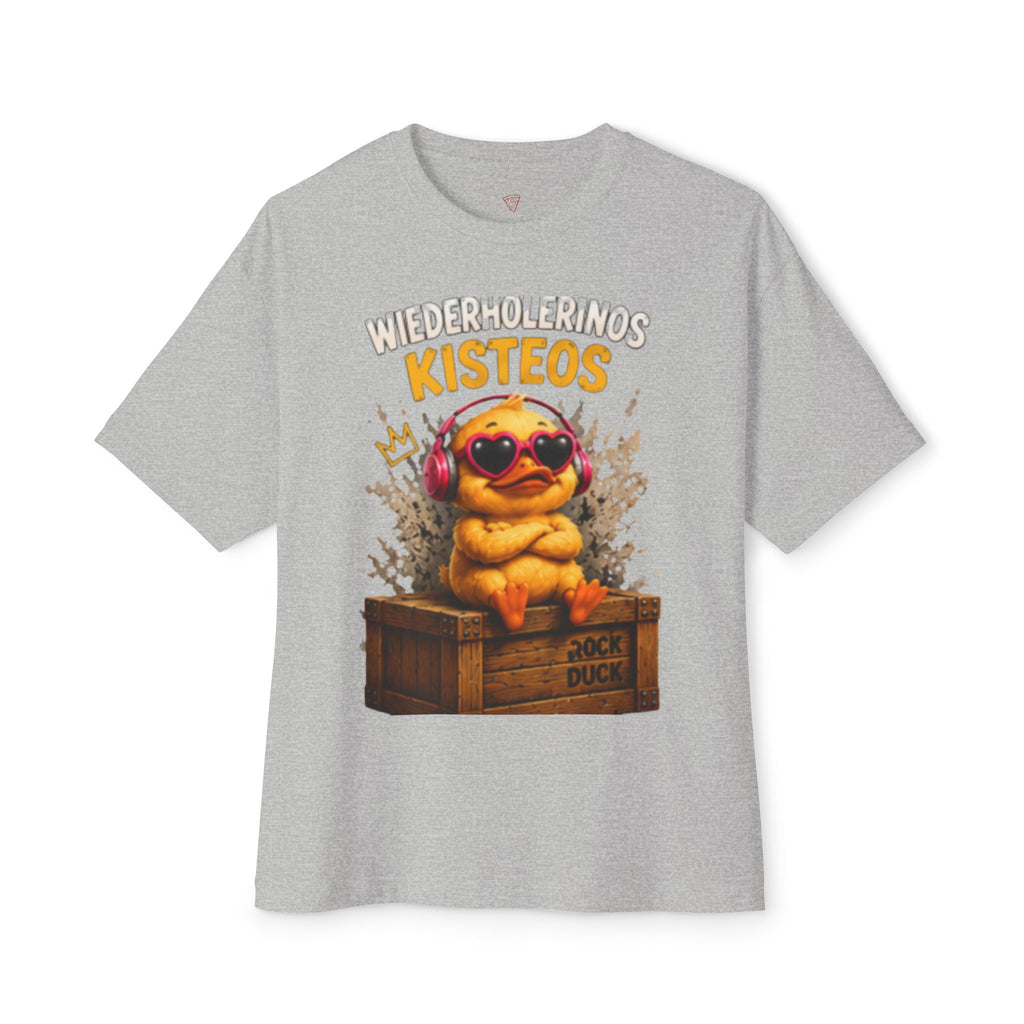 Versteckinos Kistenos Oversized T-Shirt | Lustige Ente in der Kiste | Witziges Enten-Shirt | QuackWerk