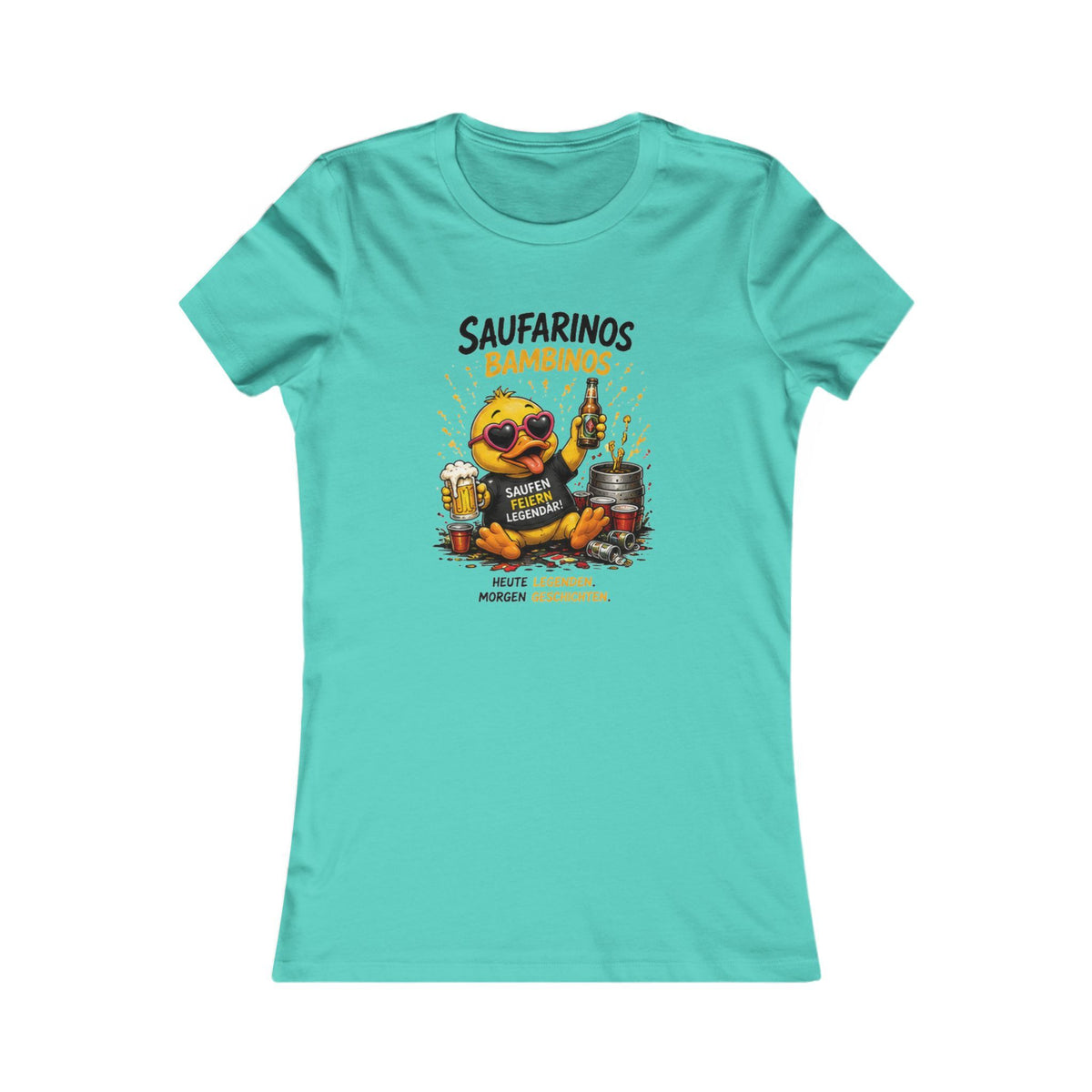 Saufarinos Bambinos Damen T-Shirt | Lustige Party-Ente | Festival & Feier Shirt | QuackWerk