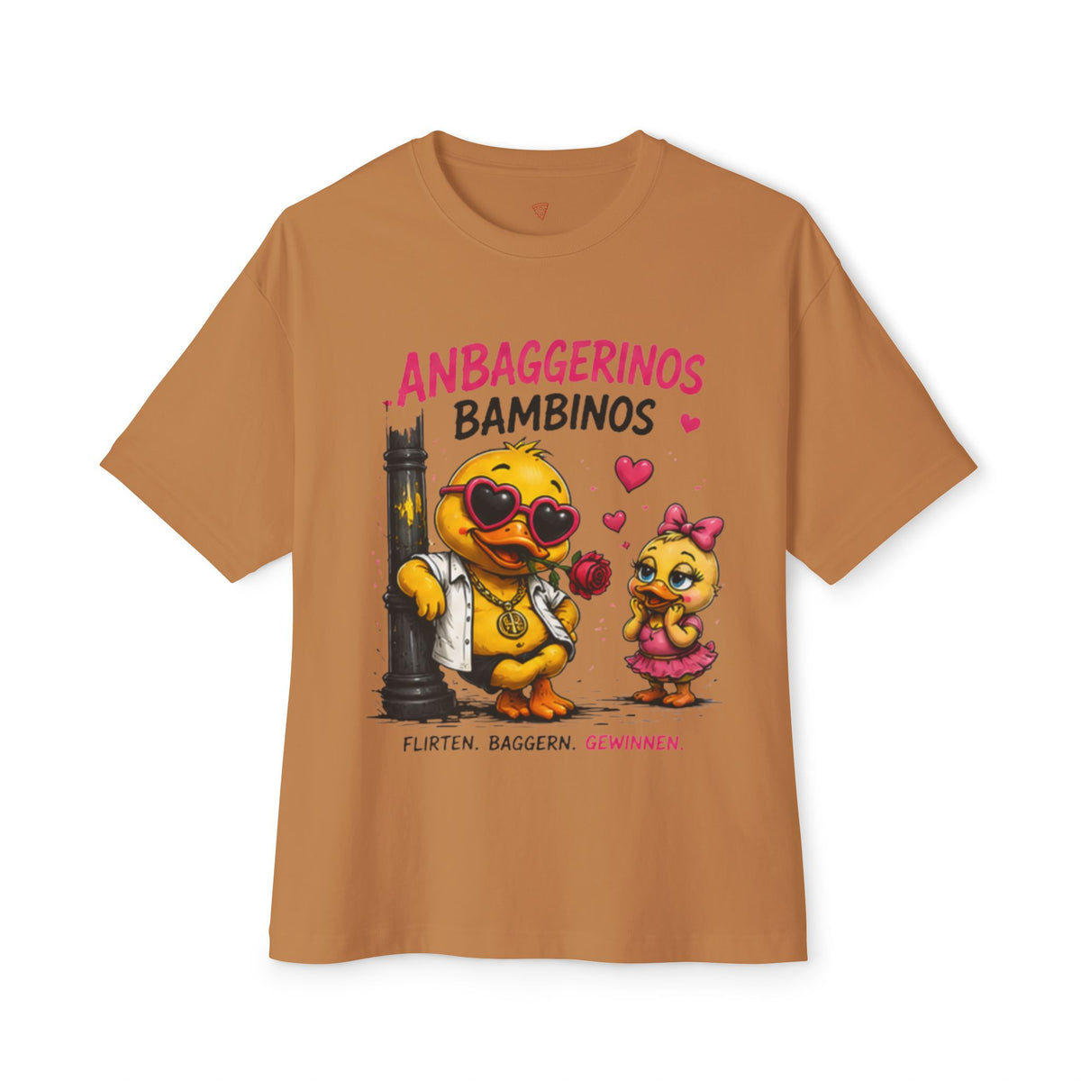 Anbaggerinos Bambinos Oversized T-Shirt | Lustige Flirt-Ente | Dating & Party Shirt | QuackWerk