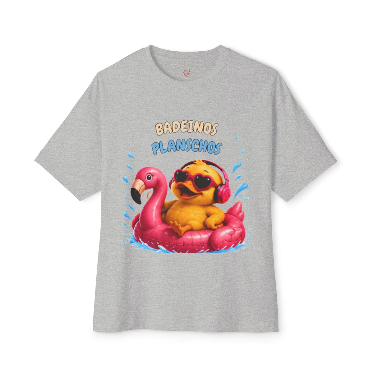 Badeinos Flamingos Oversized T-Shirt | Lustige Ente im Flamingo-Schwimmring | Sommer Shirt | QuackWerk