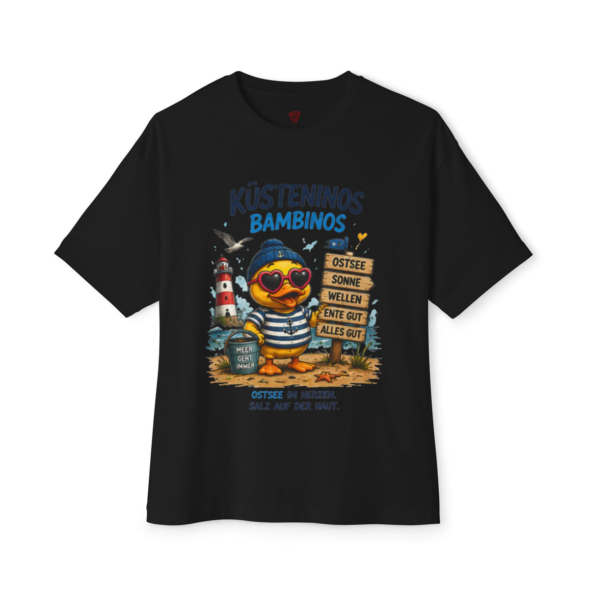 Küsteninos Bambinos Oversized T-Shirt | Maritime Ente | Ostsee & Küsten Shirt | QuackWerk