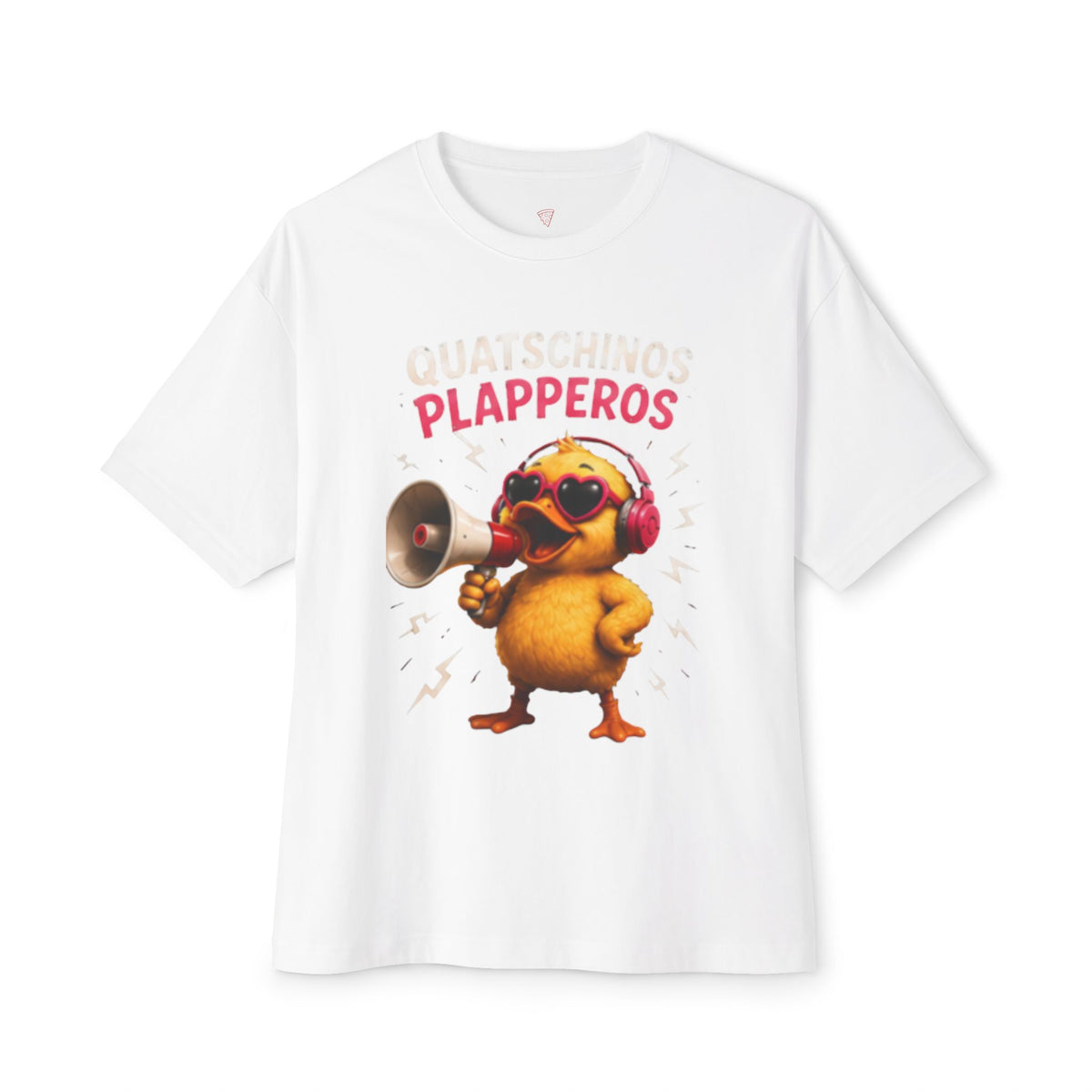Quatschinos Plapperos Oversized T-Shirt | Ente mit Megafon | QuackWerk