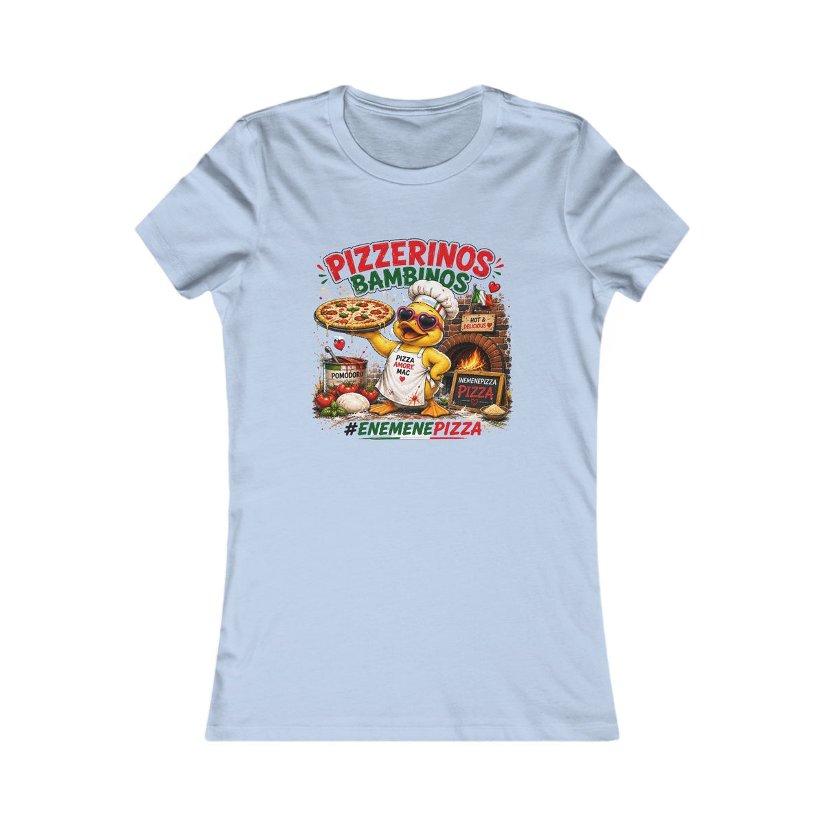 Pizzerinos Bambinos Damen T-Shirt | Original Ene Mene Pizza Enten-Shirt | Pizza Shirt | QuackWerk