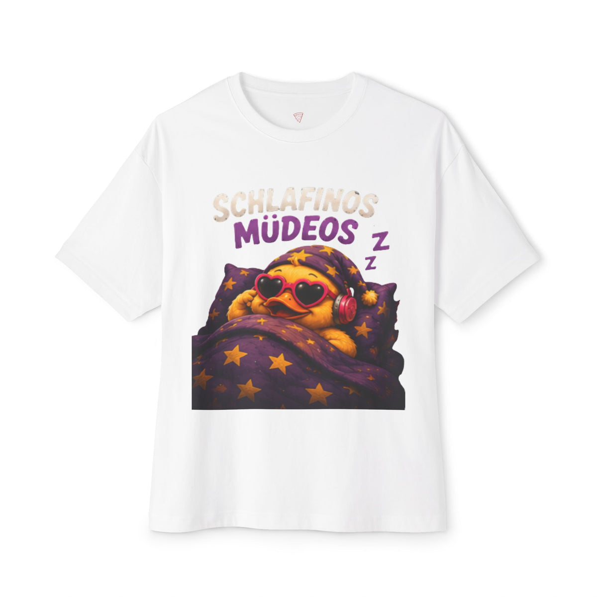 Schlafinos Müdeos Oversized T-Shirt | Lustige müde Ente | Schlaf & Chill Shirt | QuackWerk