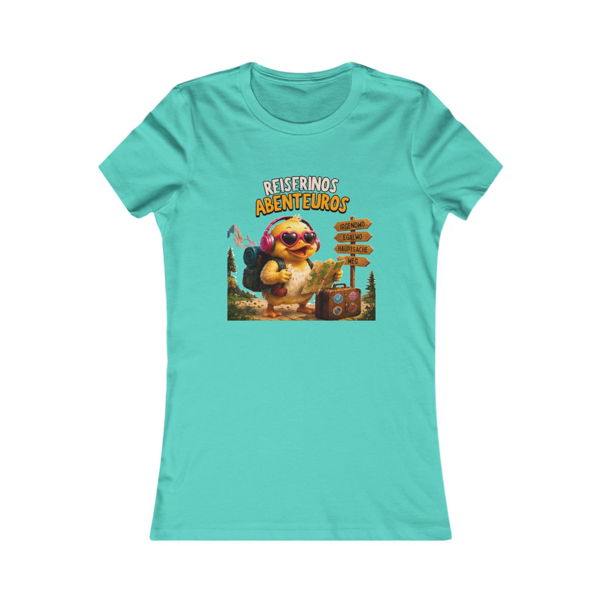 Wanderinos Montanos Damen T-Shirt | Lustige Wander-Ente | Berg & Outdoor Shirt | QuackWerk