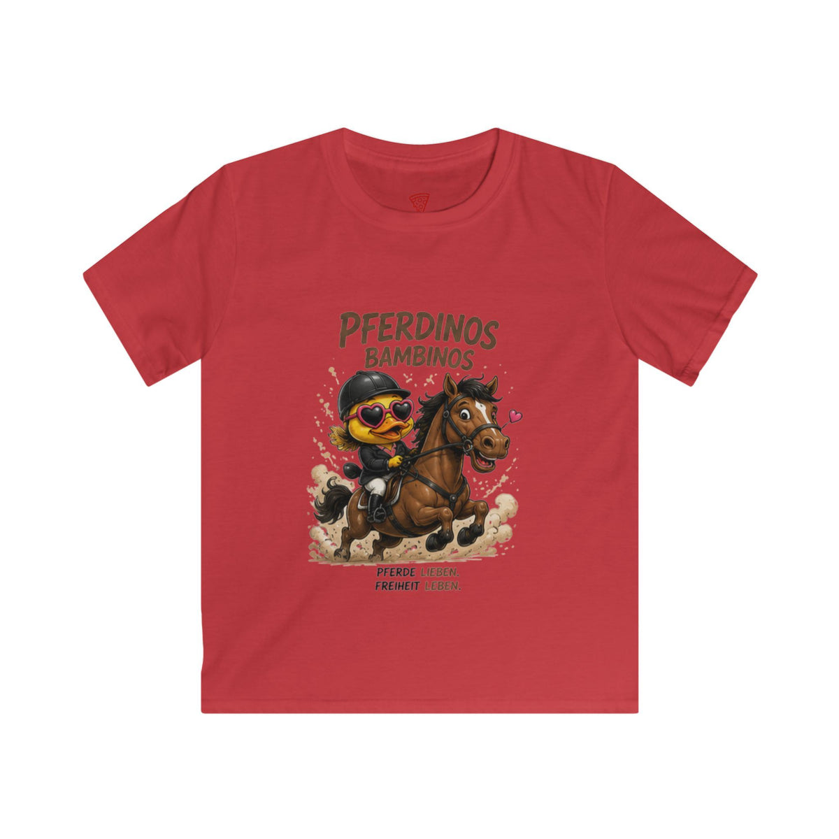 Pferdinos Bambinos Kinder T-Shirt | Lustige Reiter-Ente | Pferde Shirt für Kinder | QuackWerk