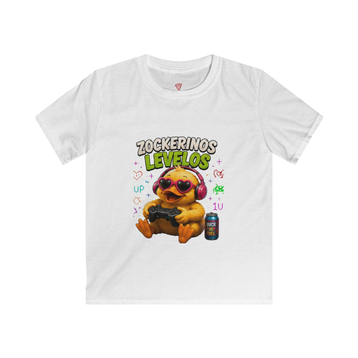 Zockerinos Levelos Kinder T-Shirt | Lustige Gamer-Ente | Gaming Shirt für Kinder | QuackWerk