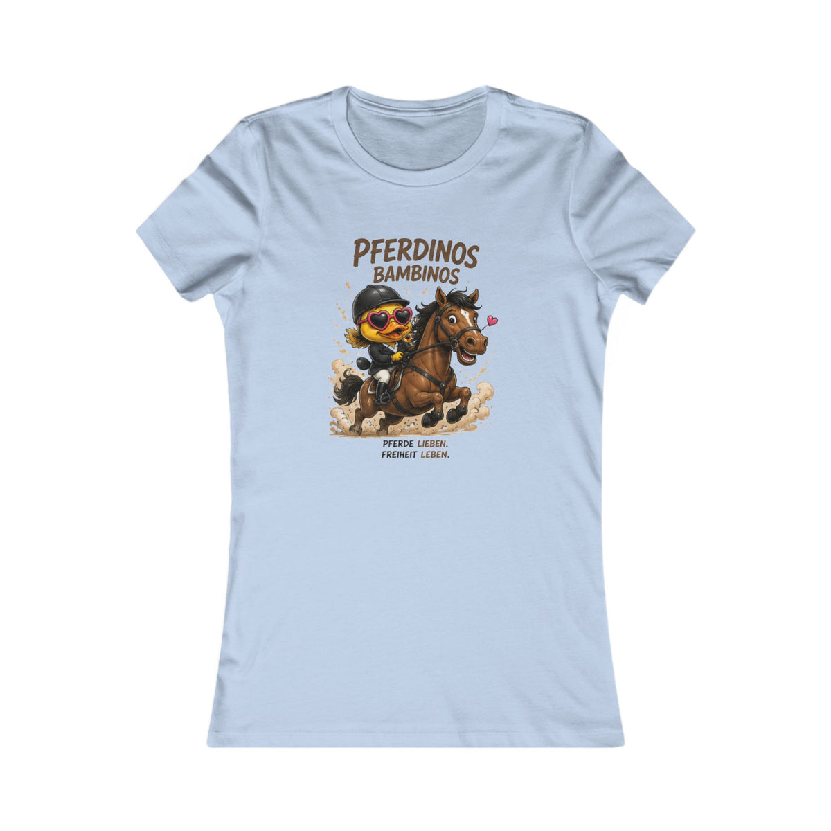Pferdinos Bambinos Damen T-Shirt | Lustige Reiter-Ente | Pferde Shirt | QuackWerk