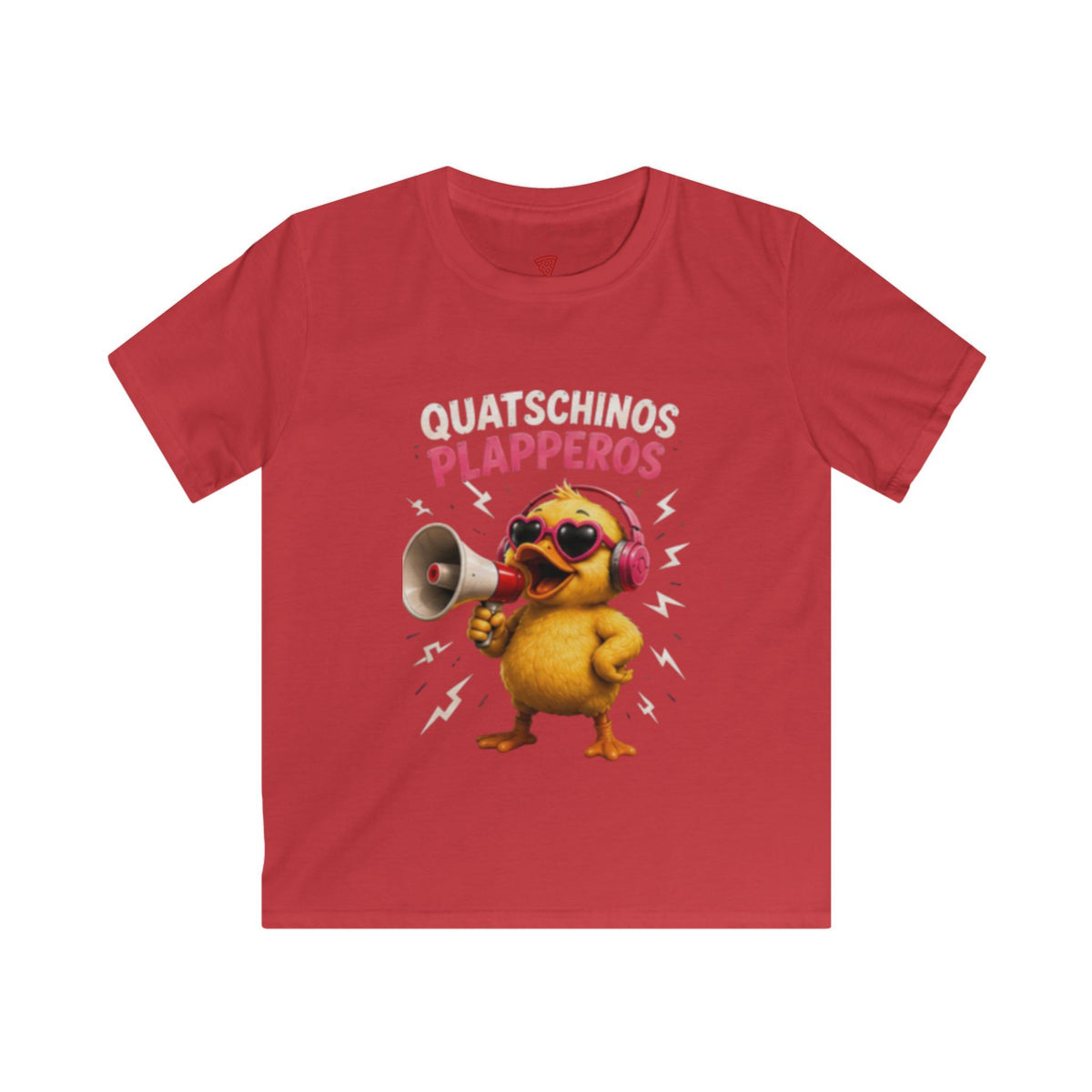 Quatschinos Plapperos Kinder T-Shirt | Lustige Ente mit Megafon | Witziges Kinder Shirt | QuackWerk