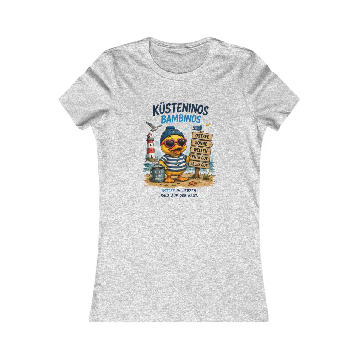 Küsteninos Bambinos Damen T-Shirt | Lustige Küsten-Ente | Maritimes QuackWerk Shirt