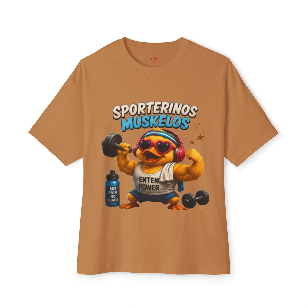 Sportlerinos Muskelos Oversized T-Shirt | Lustige Fitness-Ente | Gym & Sport Shirt | QuackWerk