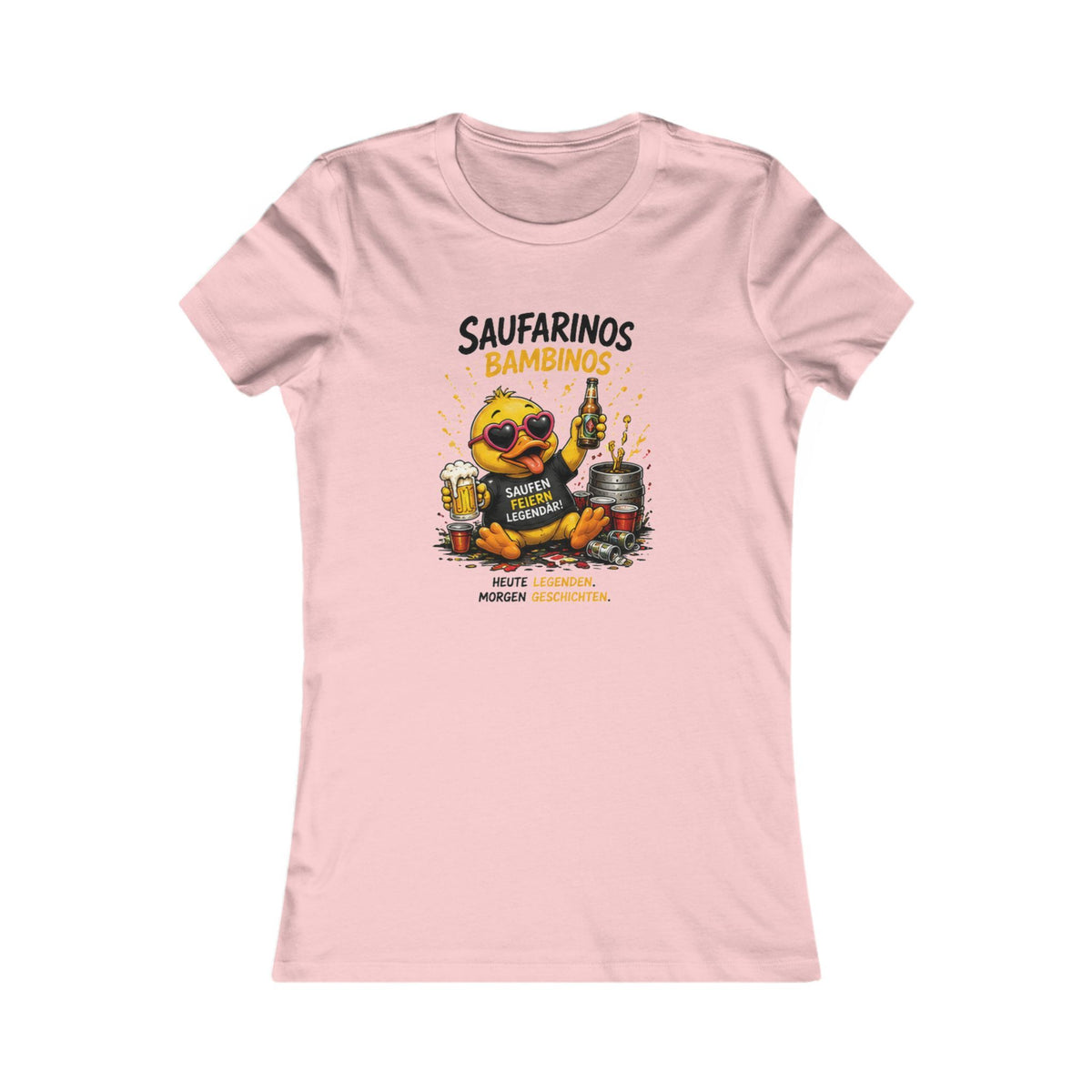 Saufarinos Bambinos Damen T-Shirt | Lustige Party-Ente | Festival & Feier Shirt | QuackWerk