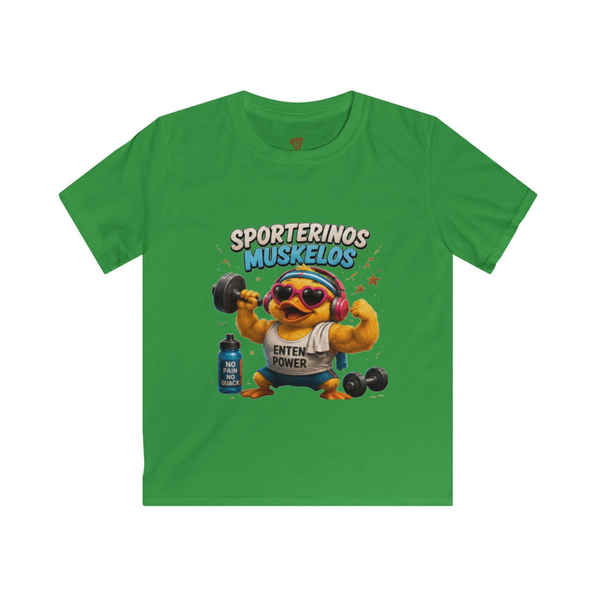 Sportlerinos Muskelos Kinder T-Shirt | Lustige Fitness-Ente | Sport Shirt für Kinder | QuackWerk