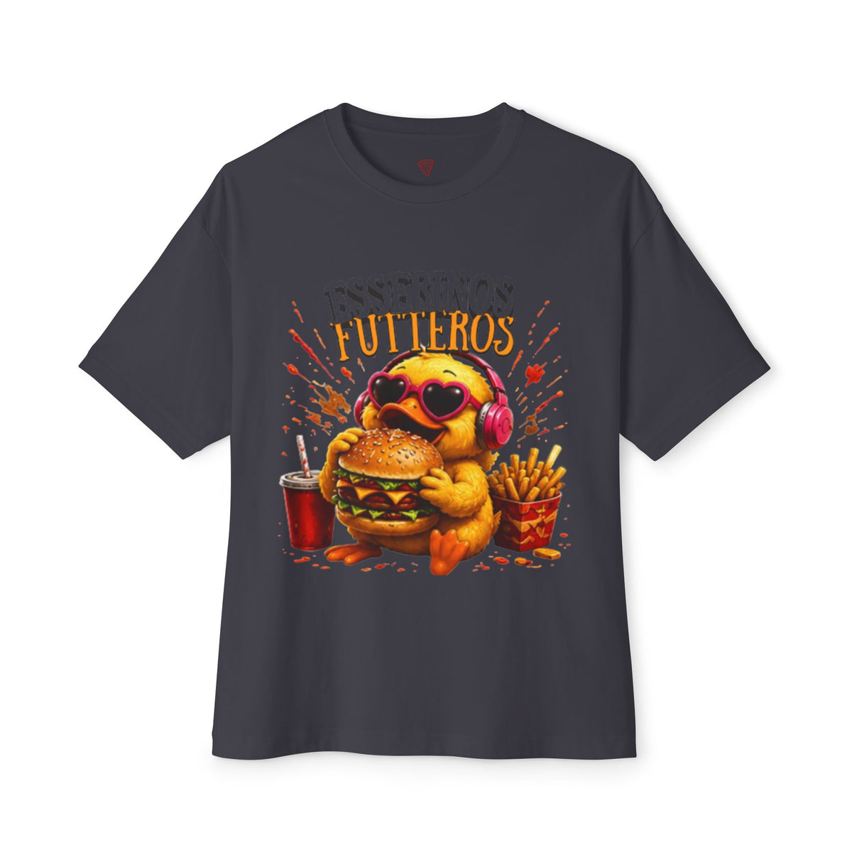 Fresserinos Futteros Oversized T-Shirt | Lustige Burger-Ente | Foodie & Fast-Food Shirt | QuackWerk
