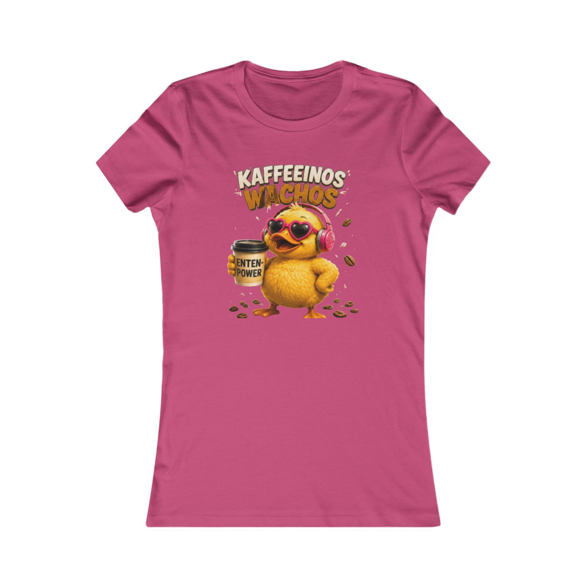 Kaffeerinos Wachos Damen T-Shirt | Lustige Kaffee-Ente | Kaffee Shirt für Frauen | QuackWerk
