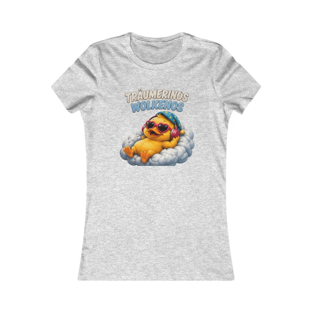 Träumerinos Wolkenos Damen T-Shirt | Lustige Ente auf Wolke | Chill & Relax Shirt | QuackWerk