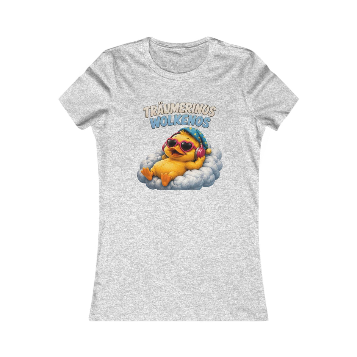 Träumerinos Wolkenos Damen T-Shirt | Lustige Ente auf Wolke | Chill & Relax Shirt | QuackWerk