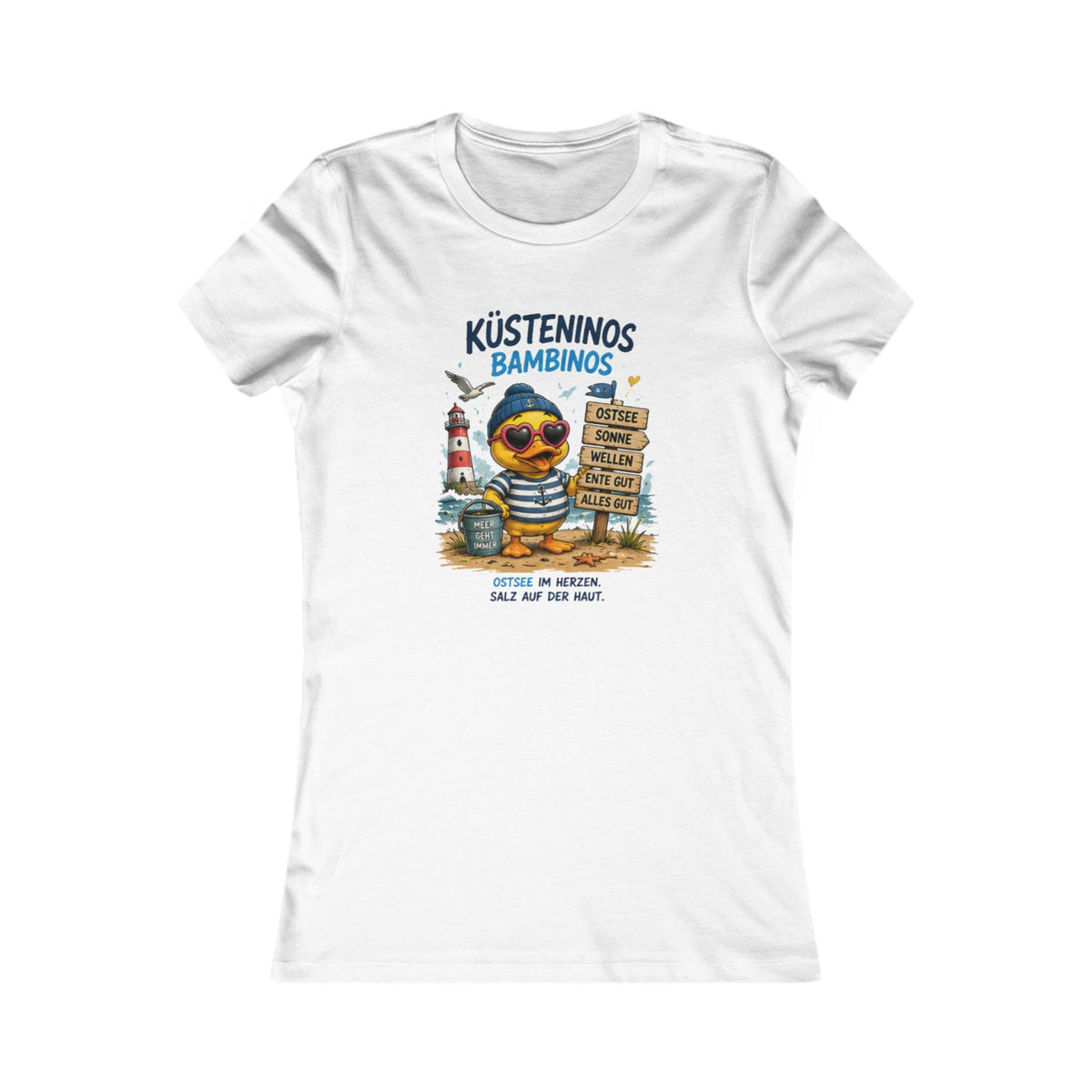 Küsteninos Bambinos Damen T-Shirt | Lustige Küsten-Ente | Maritimes QuackWerk Shirt