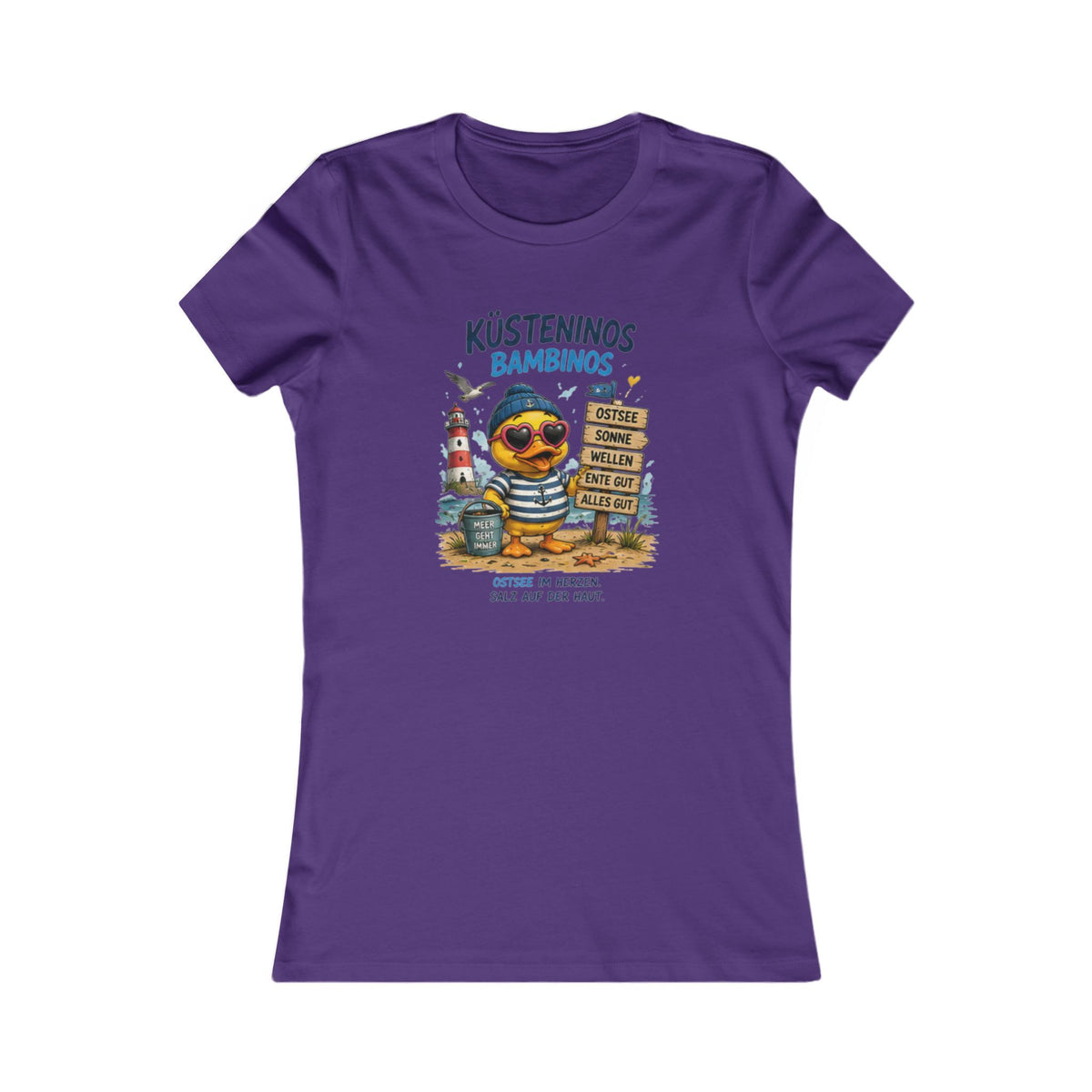 Küsteninos Bambinos Damen T-Shirt | Lustige Küsten-Ente | Maritimes QuackWerk Shirt