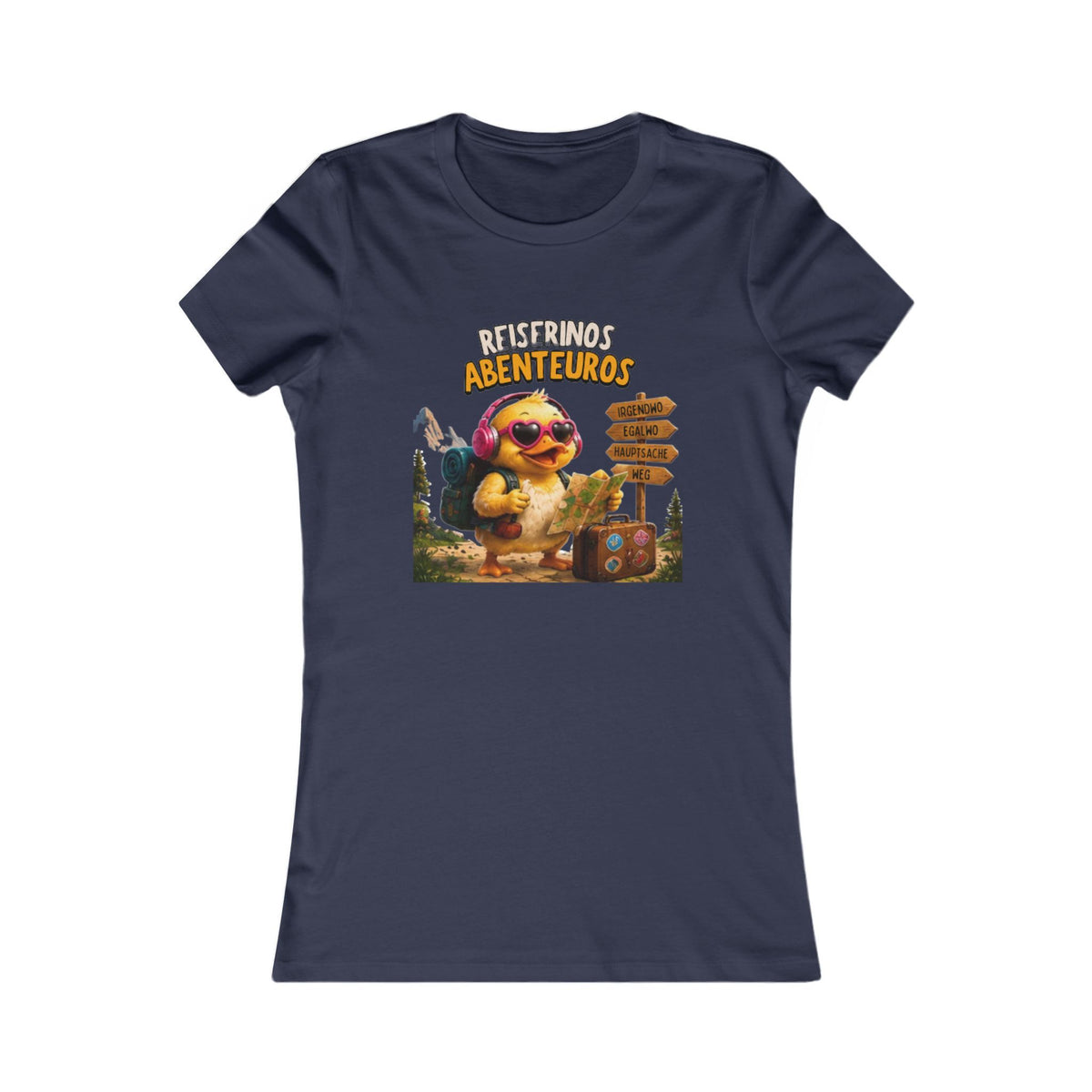 Wanderinos Montanos Damen T-Shirt | Lustige Wander-Ente | Berg & Outdoor Shirt | QuackWerk