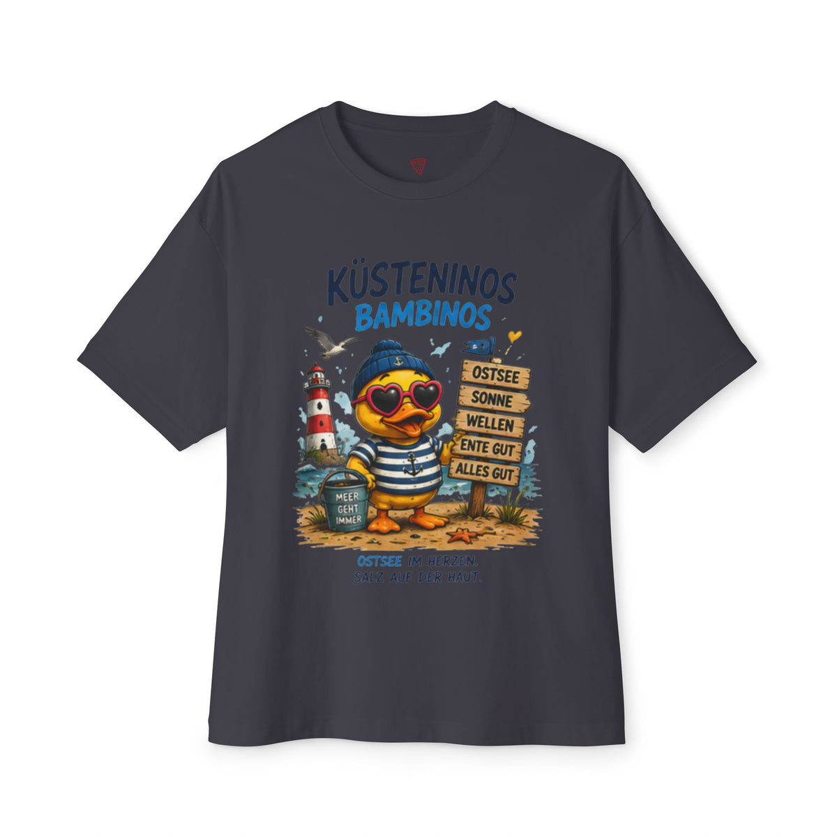 Küsteninos Bambinos Oversized T-Shirt | Maritime Ente | Ostsee & Küsten Shirt | QuackWerk