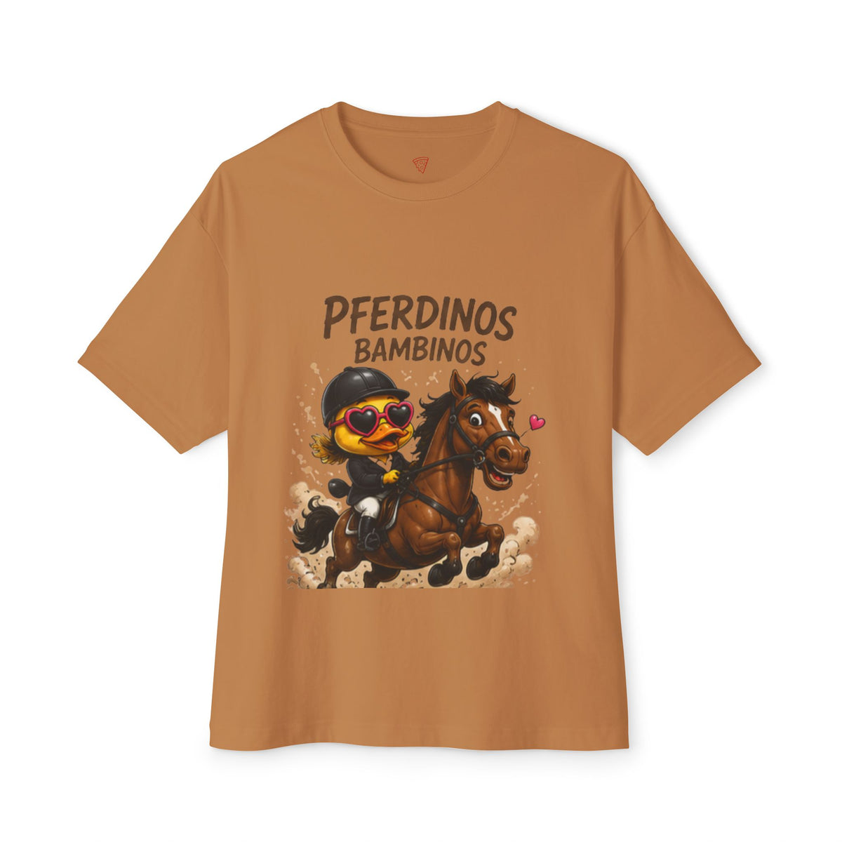 Pferdinos Bambinos Oversized T-Shirt | Lustige Reiter-Ente | Pferde & Reit Shirt | QuackWerk