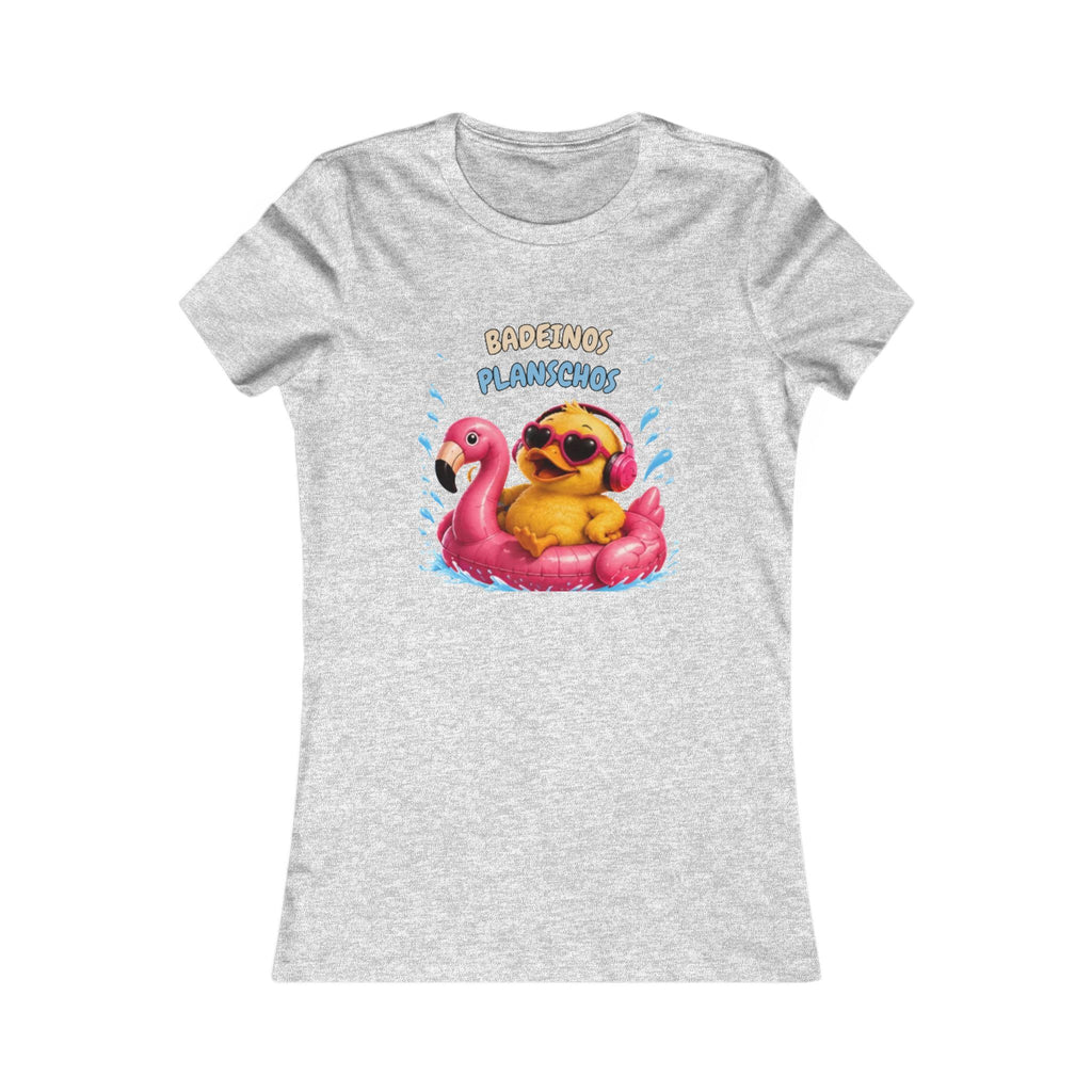 Badeinos Flamingos Damen T-Shirt | Lustige Ente im Flamingo-Schwimmring | Sommer Shirt | QuackWerk