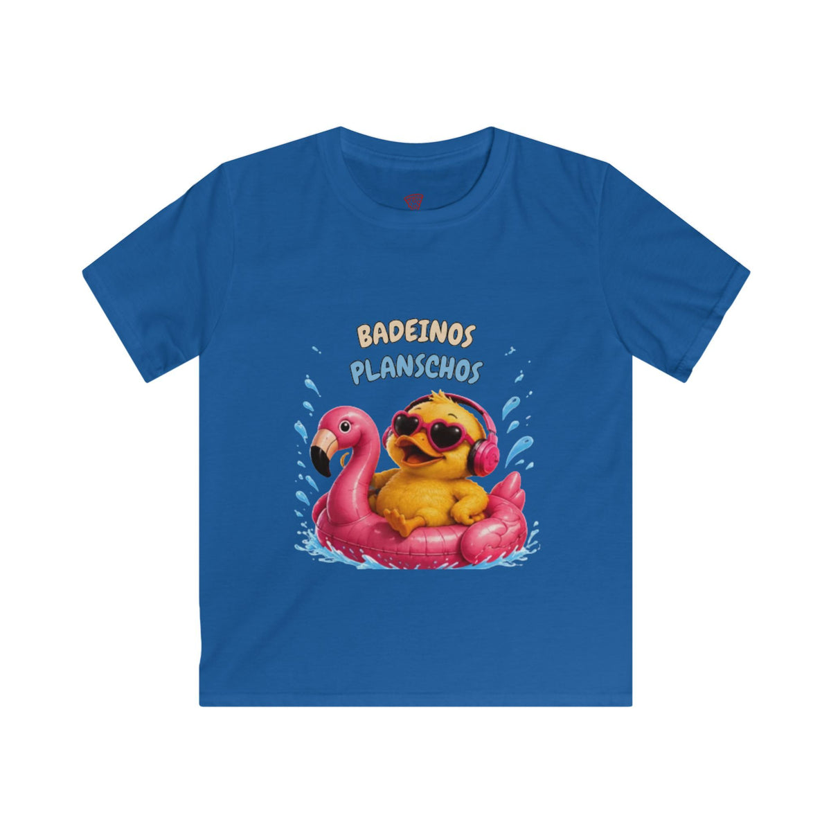Badeinos Flamingos Kinder T-Shirt | Lustige Ente im Flamingo-Schwimmring | Sommer Shirt für Kinder | QuackWerk