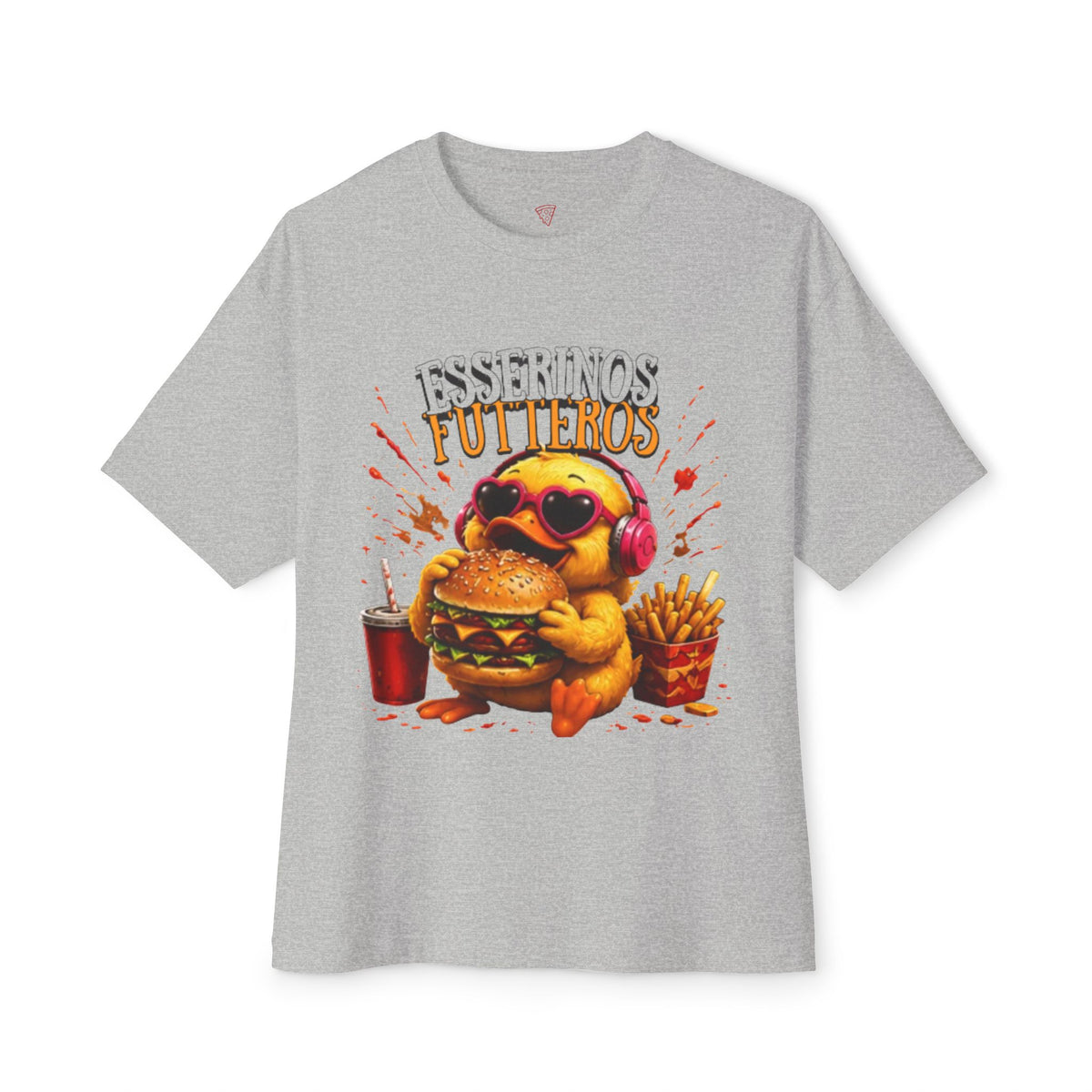 Fresserinos Futteros Oversized T-Shirt | Lustige Burger-Ente | Foodie & Fast-Food Shirt | QuackWerk