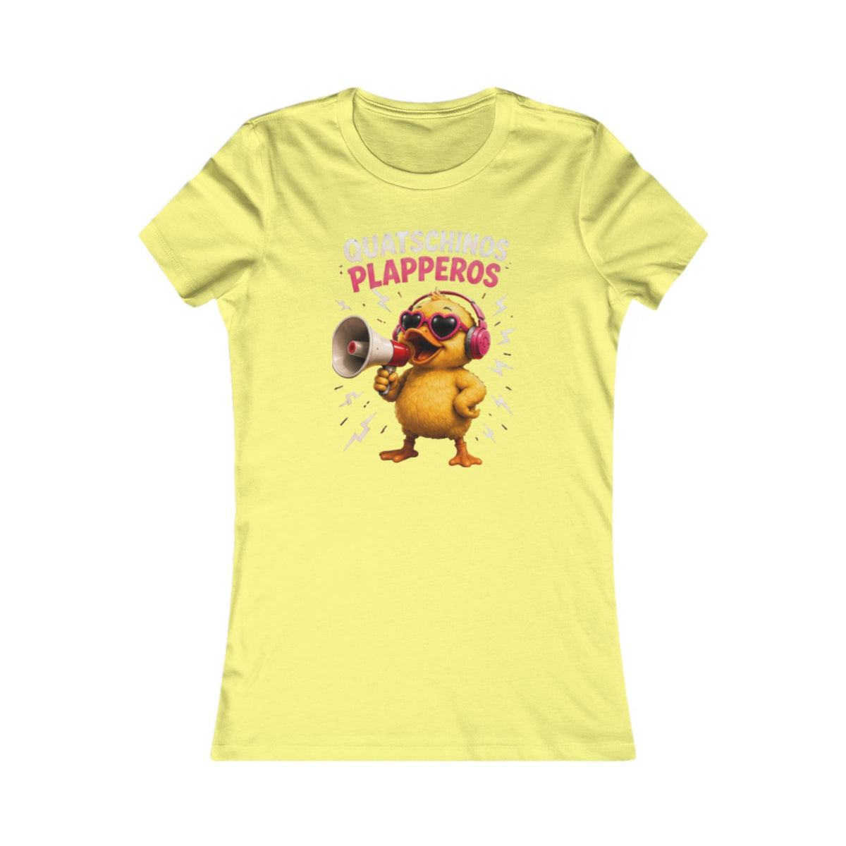 Quatschinos Plapperos Damen T-Shirt | Lustige Ente mit Megafon | Quasselstrippen Shirt | QuackWerk