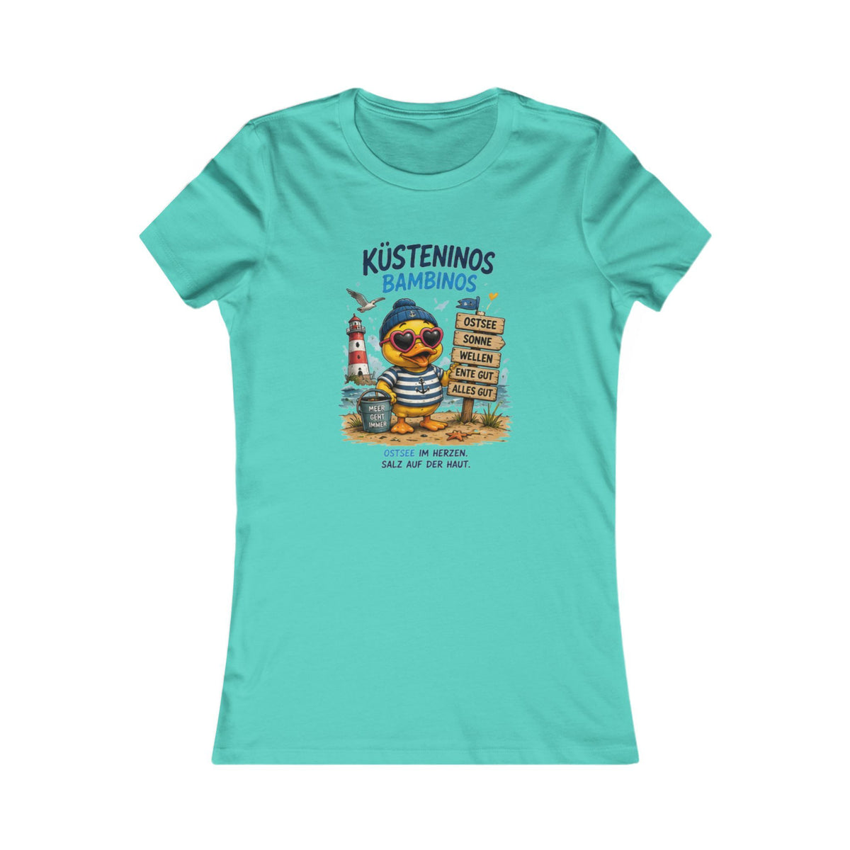 Küsteninos Bambinos Damen T-Shirt | Lustige Küsten-Ente | Maritimes QuackWerk Shirt