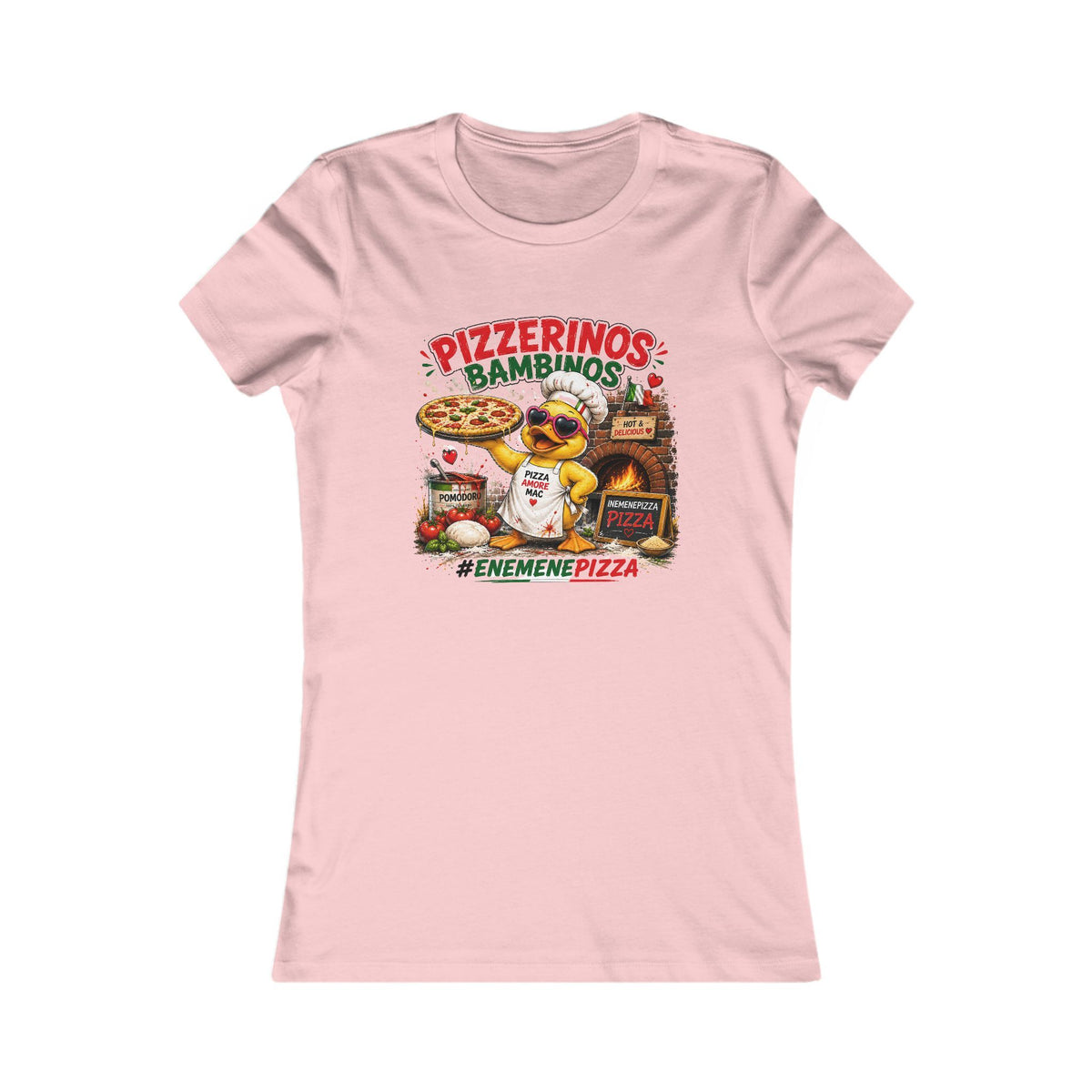 Pizzerinos Bambinos Damen T-Shirt | Original Ene Mene Pizza Enten-Shirt | Pizza Shirt | QuackWerk