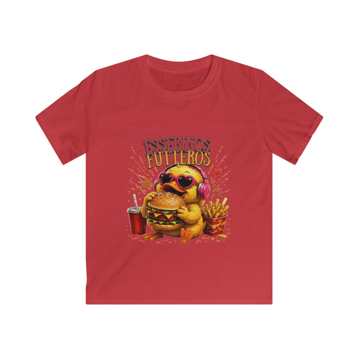 Fresserinos Futteros Kinder T-Shirt | Lustige Burger-Ente | Foodie Shirt für Kinder | QuackWerk