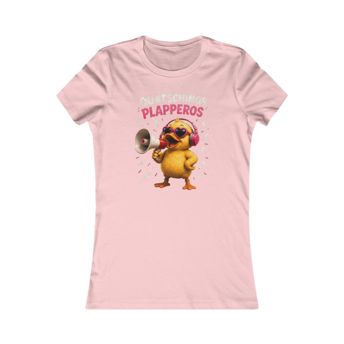 Quatschinos Plapperos Damen T-Shirt | Lustige Ente mit Megafon | Quasselstrippen Shirt | QuackWerk