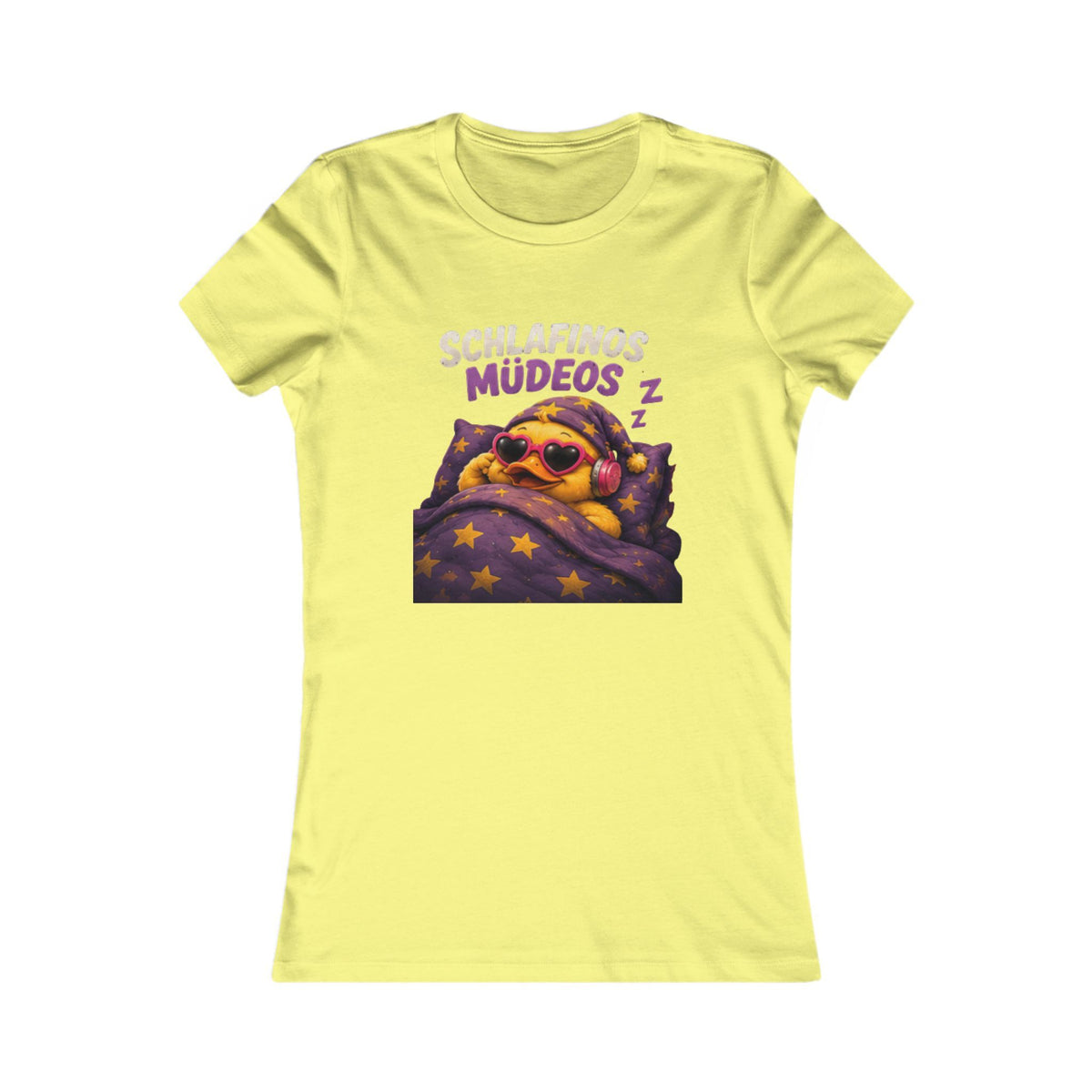 Schlafinos Müdeos Damen T-Shirt | Lustiges Enten Schlafshirt | Müde Ente | QuackWerk Shirt
