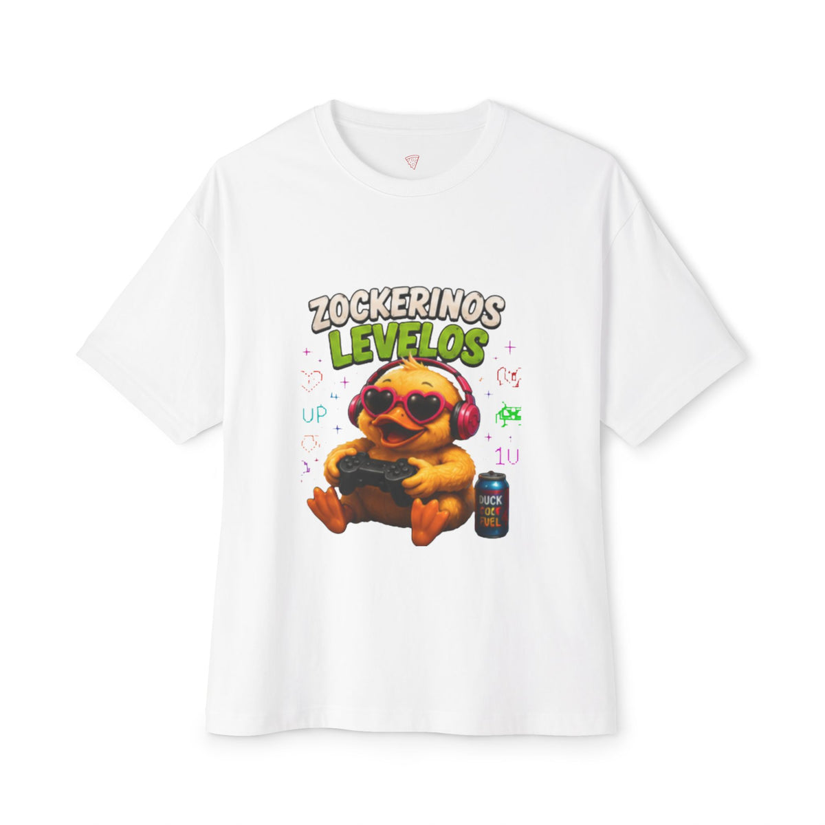Zockerinos Levelos Oversized T-Shirt | Lustige Gamer-Ente | Gaming & Zocker Shirt | QuackWerk