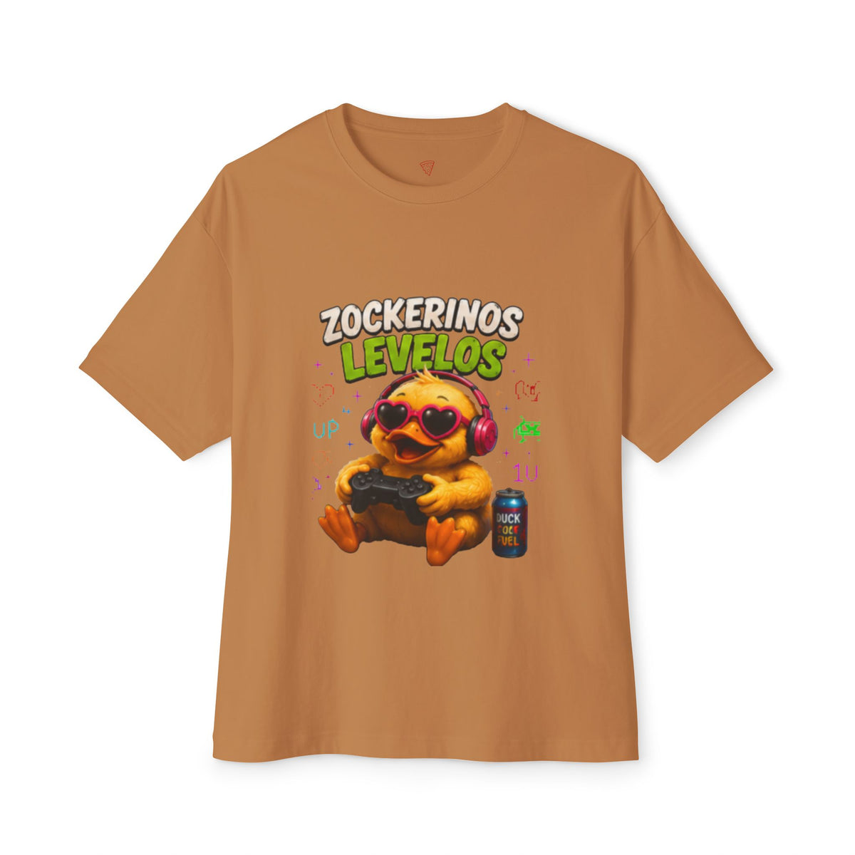 Zockerinos Levelos Oversized T-Shirt | Lustige Gamer-Ente | Gaming & Zocker Shirt | QuackWerk