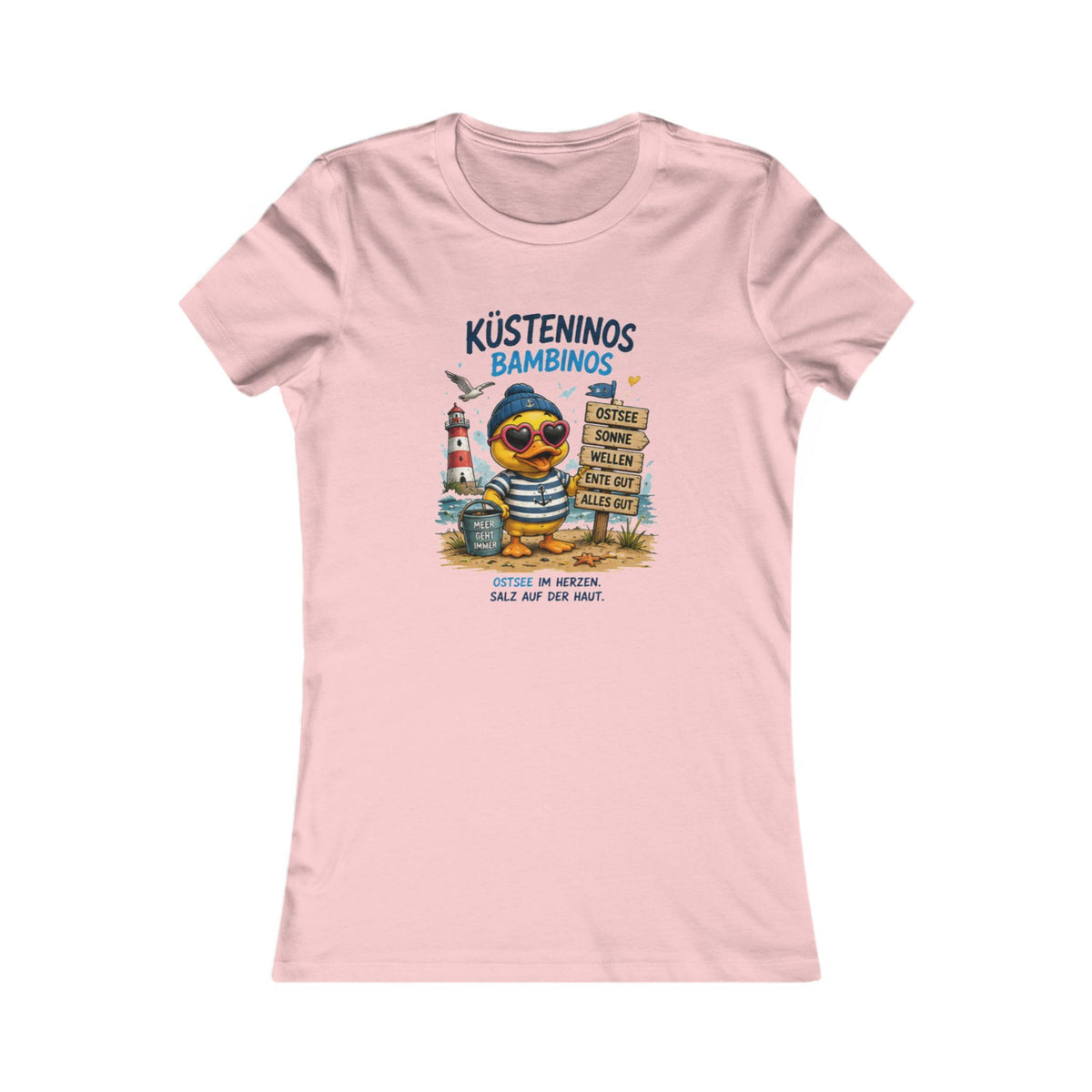 Küsteninos Bambinos Damen T-Shirt | Lustige Küsten-Ente | Maritimes QuackWerk Shirt