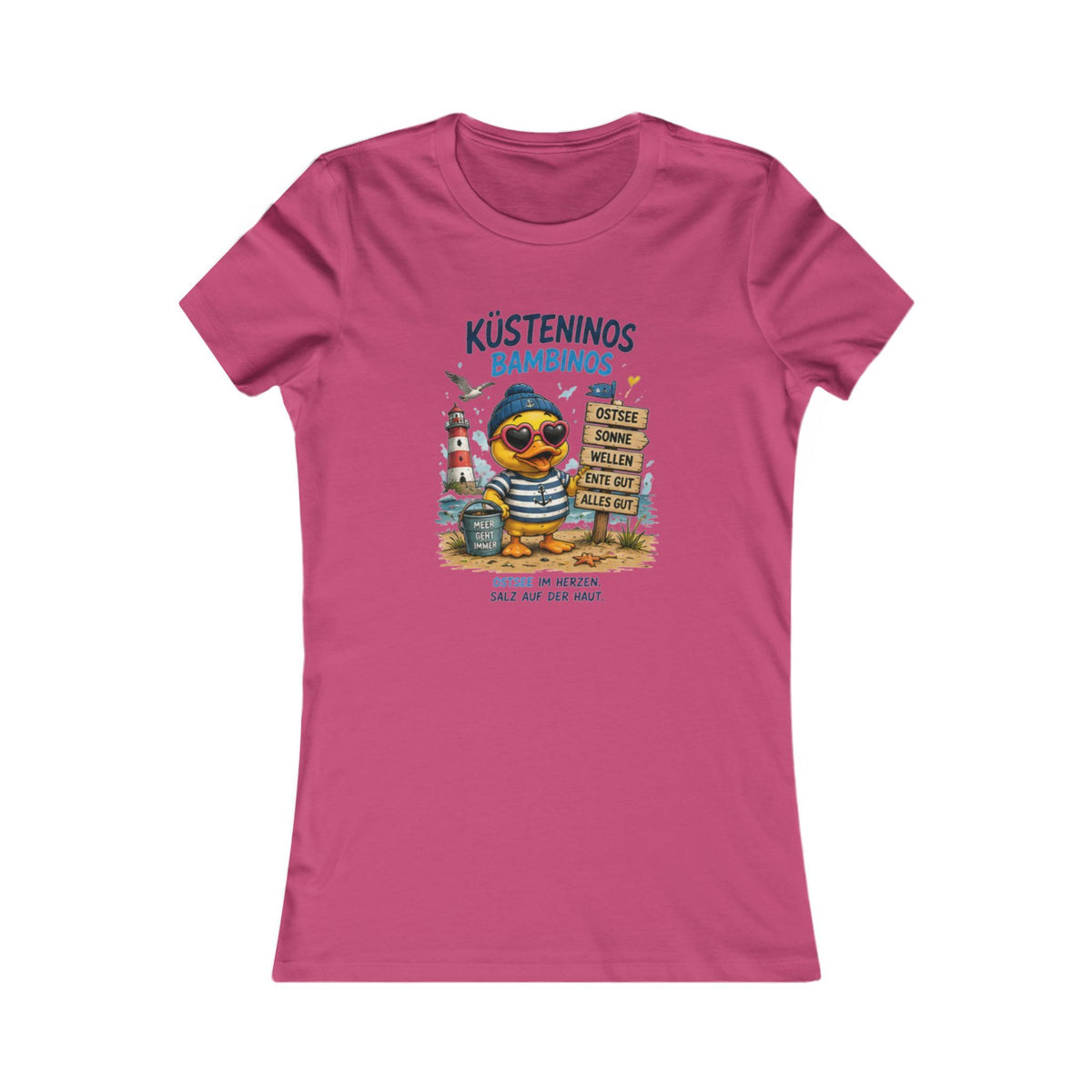 Küsteninos Bambinos Damen T-Shirt | Lustige Küsten-Ente | Maritimes QuackWerk Shirt